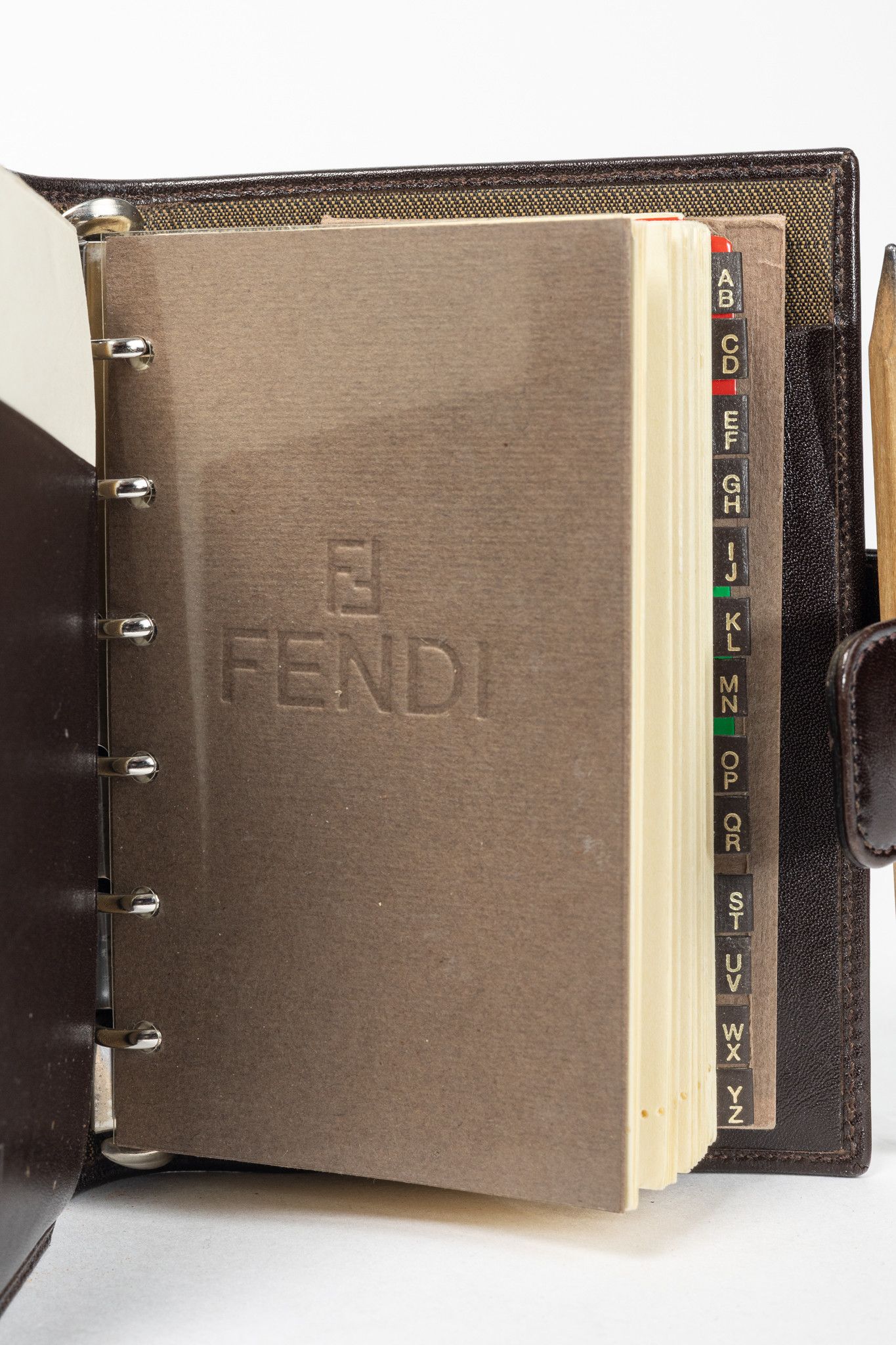 Fendi Fendi Brown Zucca Canvas Leather-Trim Agenda Cover Size ONE SIZE - 11 Thumbnail