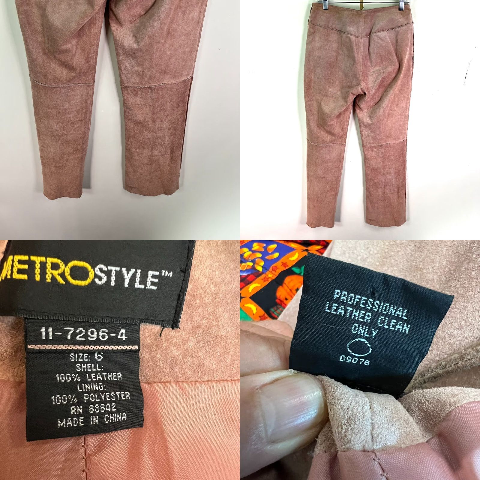 Vintage VINTAGE Metrostyle Leather Pants Womens Size 6 Pink 30X30 Retro Biker Size 28" / US 6 / IT 42 - 8 Thumbnail