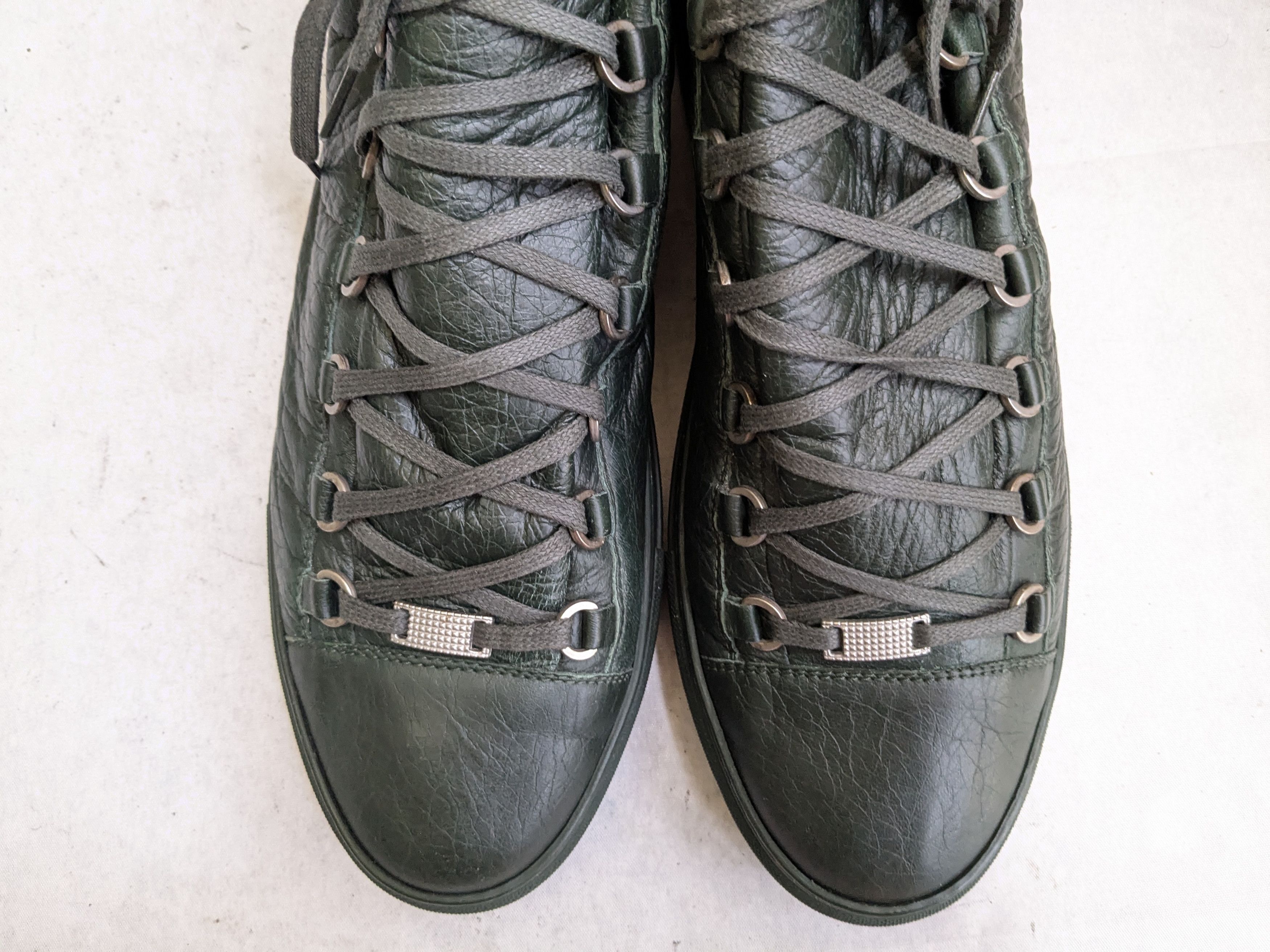 Balenciaga Balenciaga Arena Sneakers Dark Green 14 High Tops Leather Size US 14 / EU 47 - 2 Thumbnail