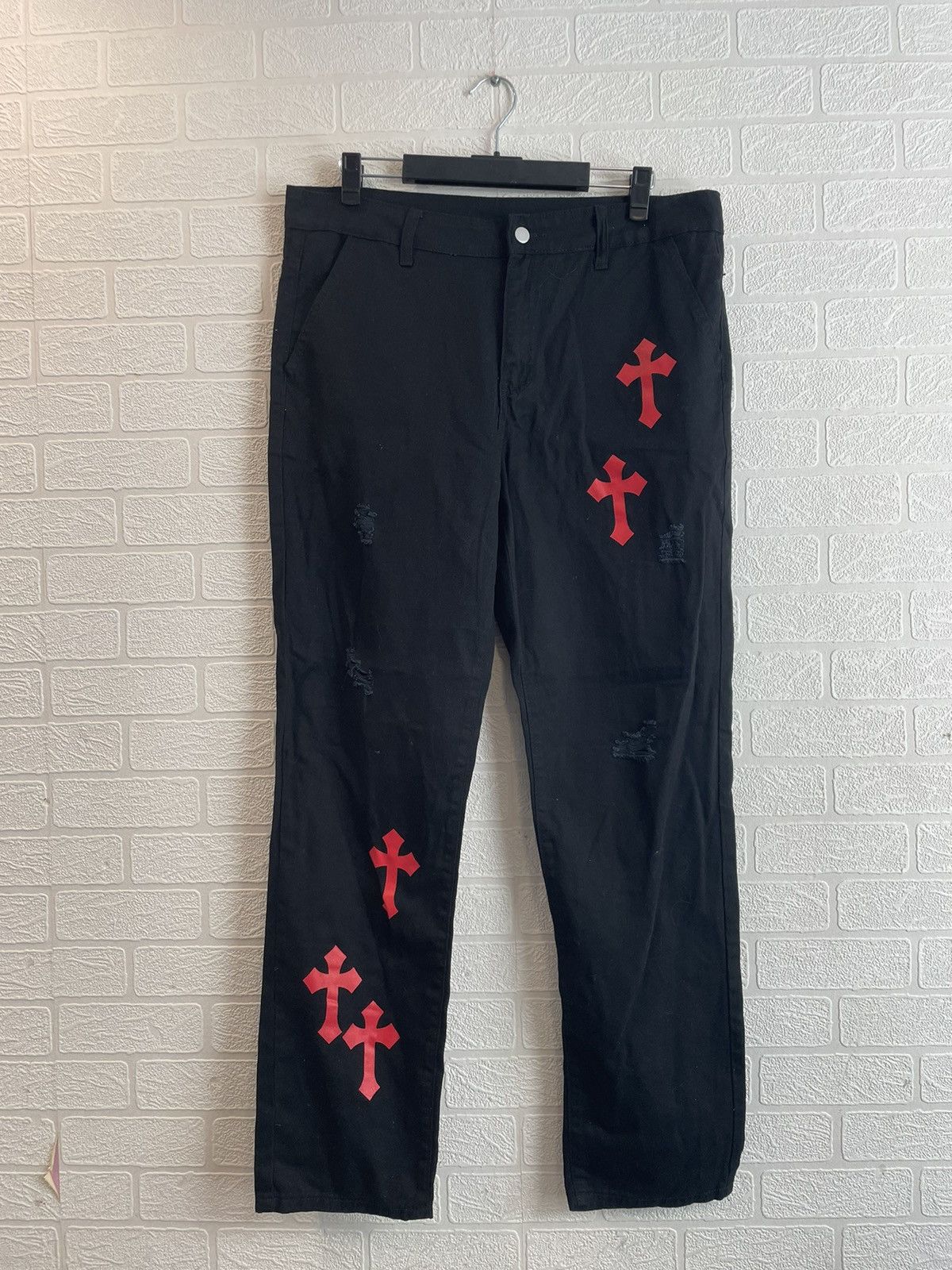 Heart Print Style Street Jeans
