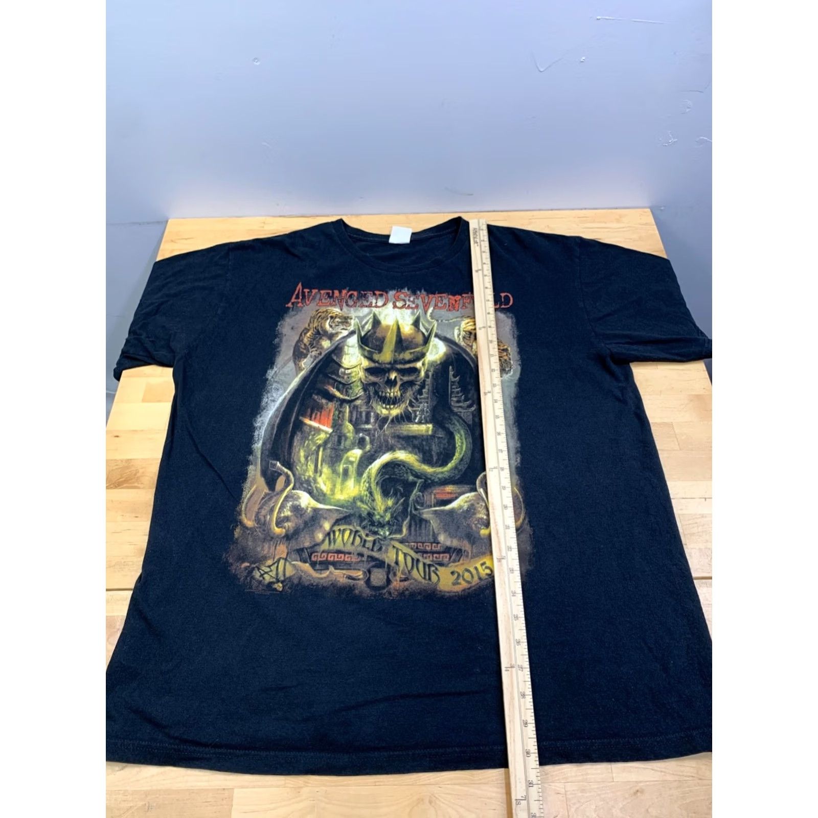 Vintage Avenged Sevenfold 2015 World Tour Shirt Black 2XL Band Rock Tee Men XS? Size US XXL / EU 58 / 5 - 4 Thumbnail
