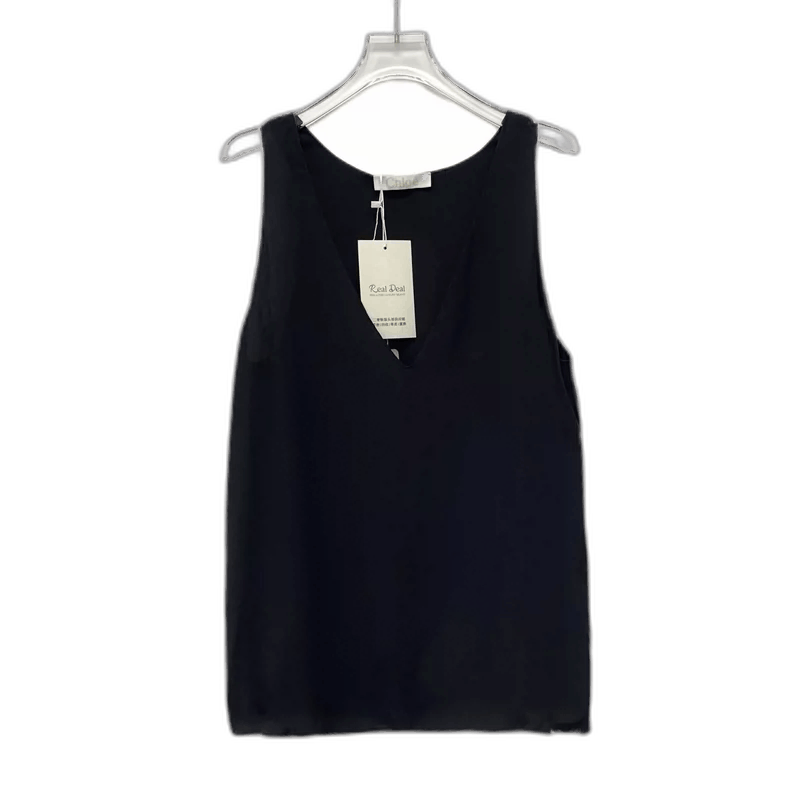 Chloe Black Silk Sleeveless V-Neck Top Size XS / US 0-2 / IT 36-38 - 1 Thumbnail