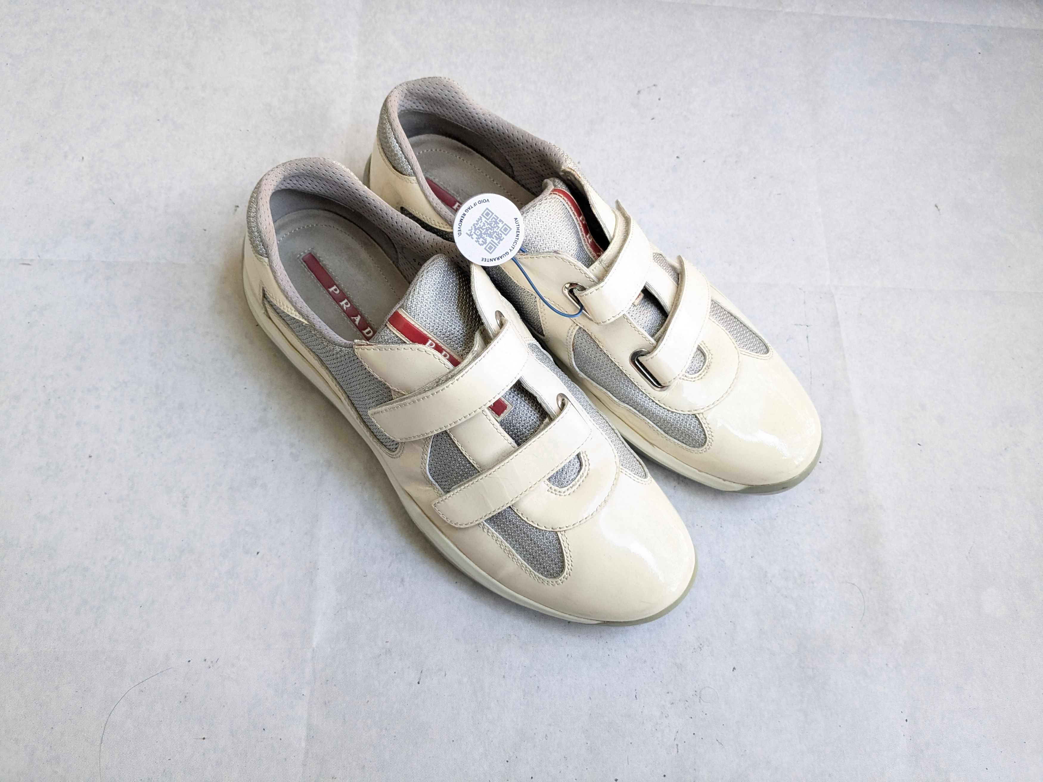 Prada Prada America's Cup Sneakers Off White Patent Leather 11 Size US 11 / IT 41 - 4 Thumbnail