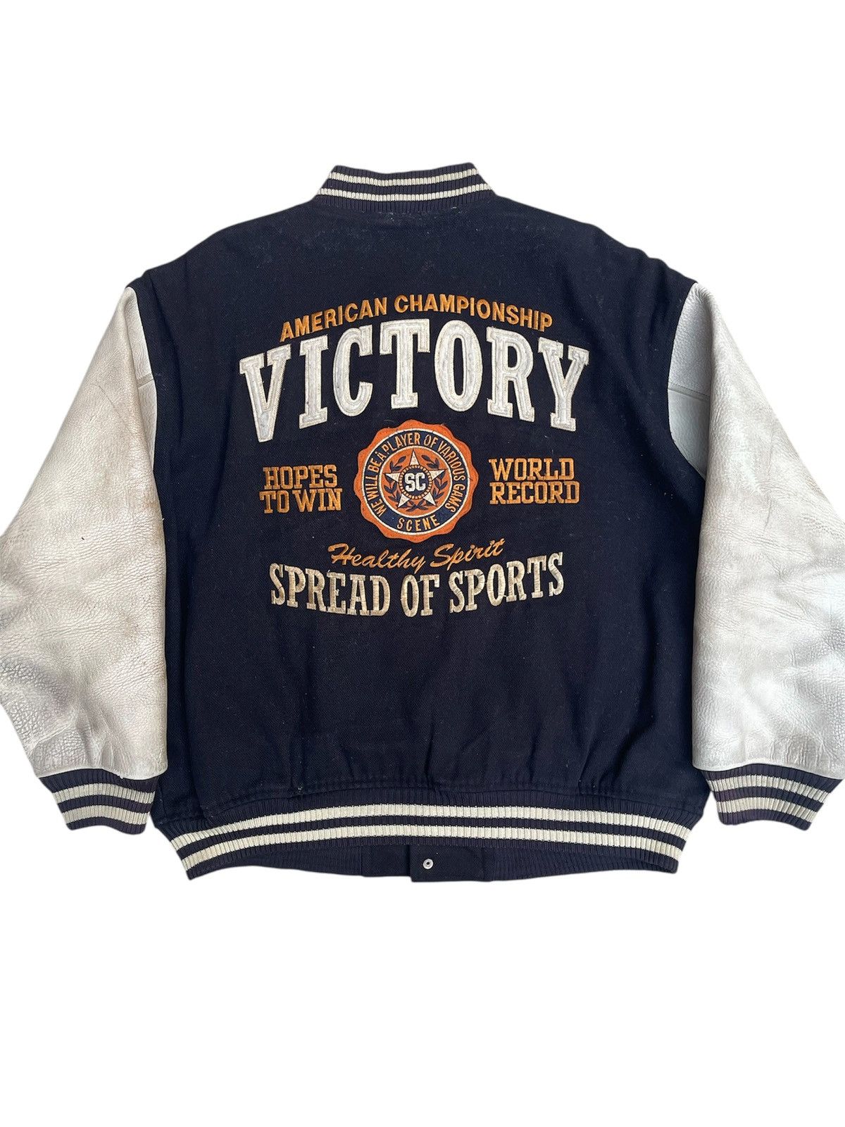 Vintage 90s Scene Varsity Jacket - American Championship Victory Size US L / EU 52-54 / 3 - 1 Thumbnail