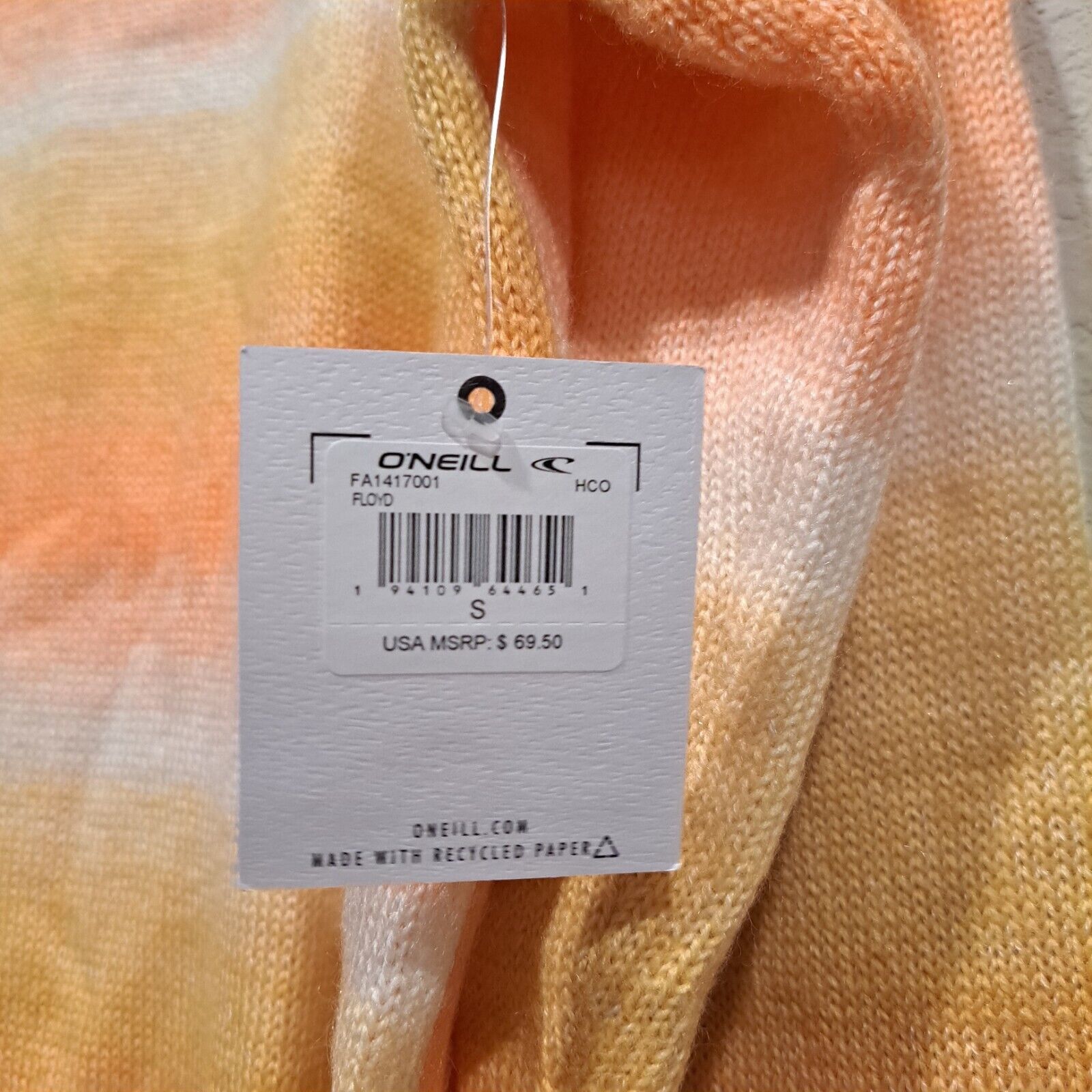 Other O'Neill Knitted Sweater Striped Orange Yellow Size S NWT Size US S / EU 44-46 / 1 - 5 Thumbnail