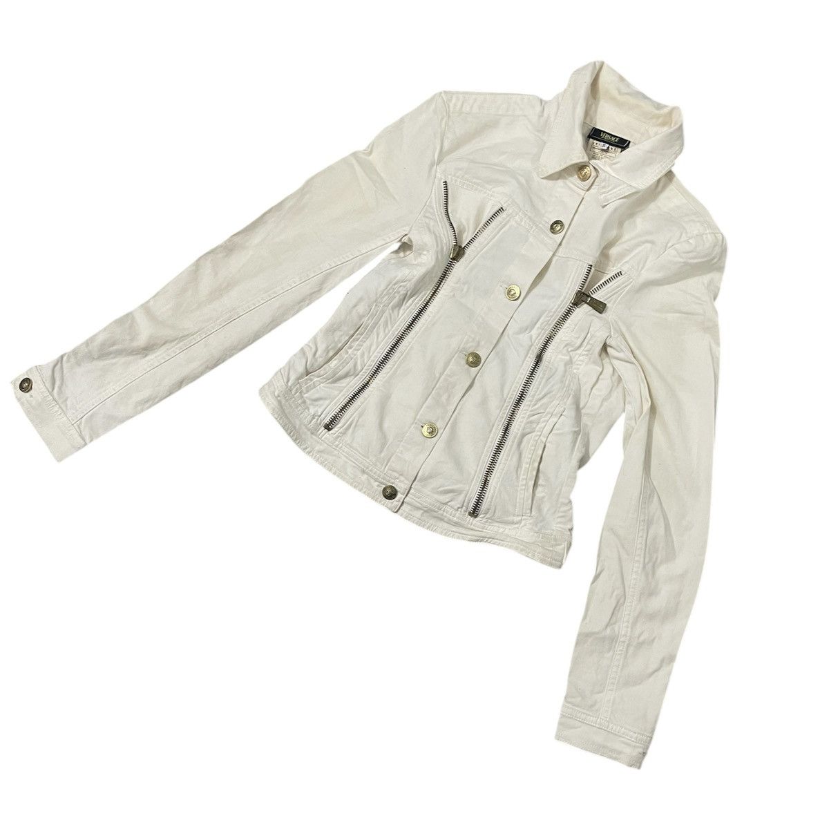 Versace Vintage Versace Denim Zipper Jacket Size US S / EU 44-46 / 1 - 2 Thumbnail