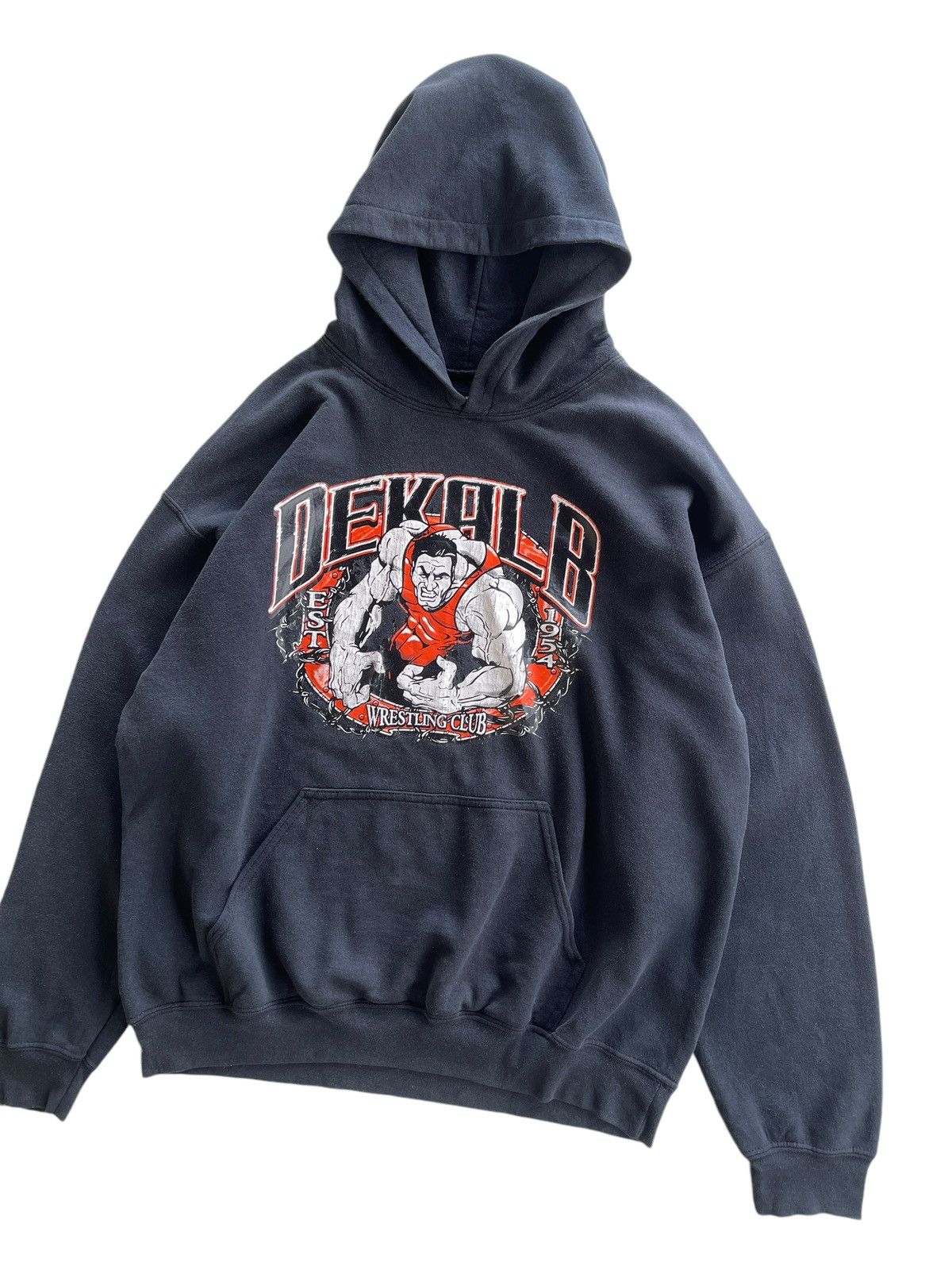 Vintage Vintage Y2K Dekalb Wrestling Club Hoodies Size US L / EU 52-54 / 3 - 4 Thumbnail