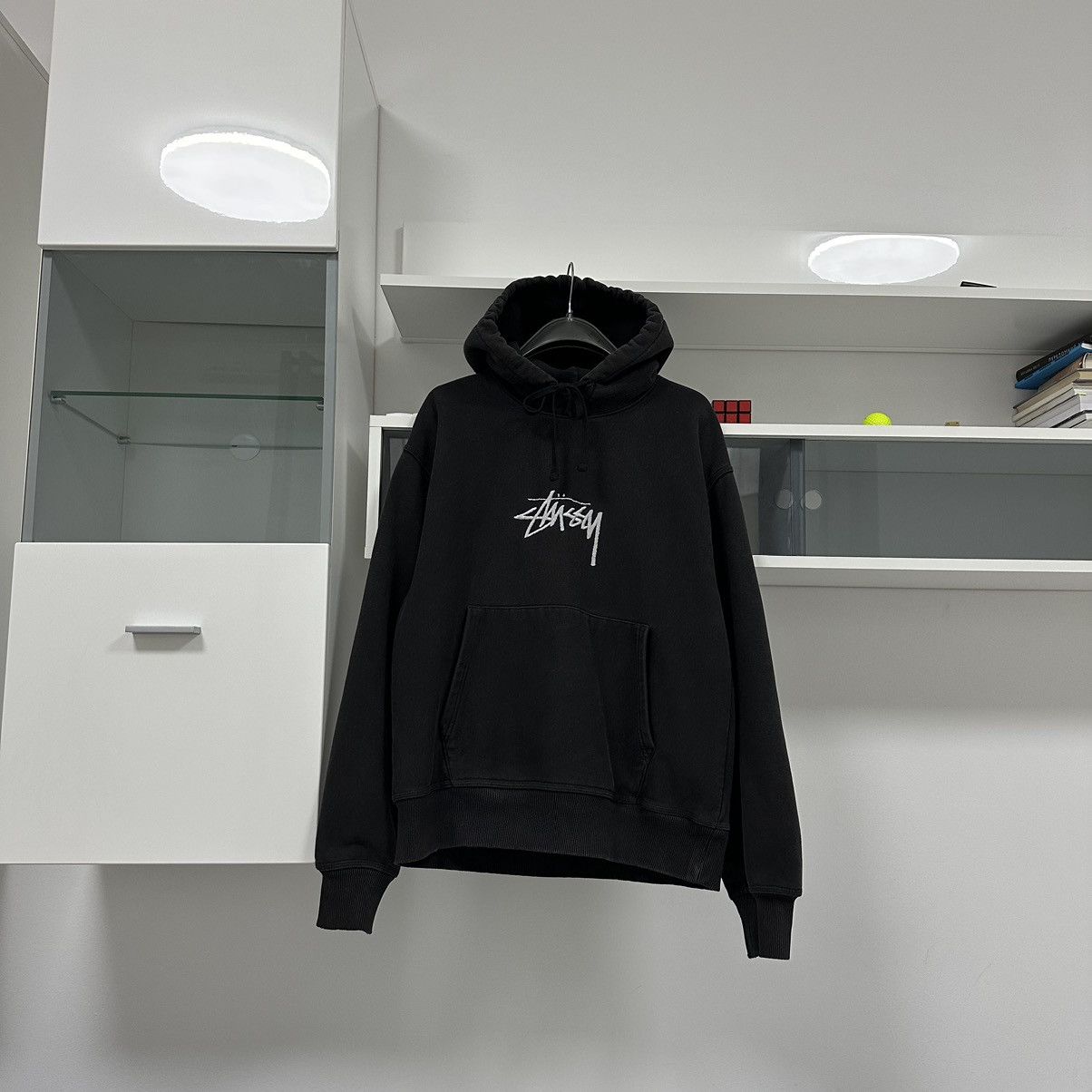 Stussy × Vintage Vintage Stussy Big Logo Boxy Fit Hoodie Size US S / EU 44-46 / 1 - 1 Thumbnail