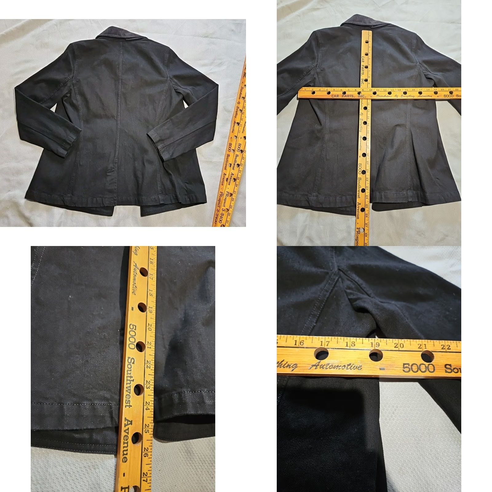 Ralph Lauren VINTAGE Ralph Lauren Double Breasted Jacket Womens 8 Black Denim Corduroy Collar Top Size M / US 6-8 / IT 42-44 - 8 Thumbnail