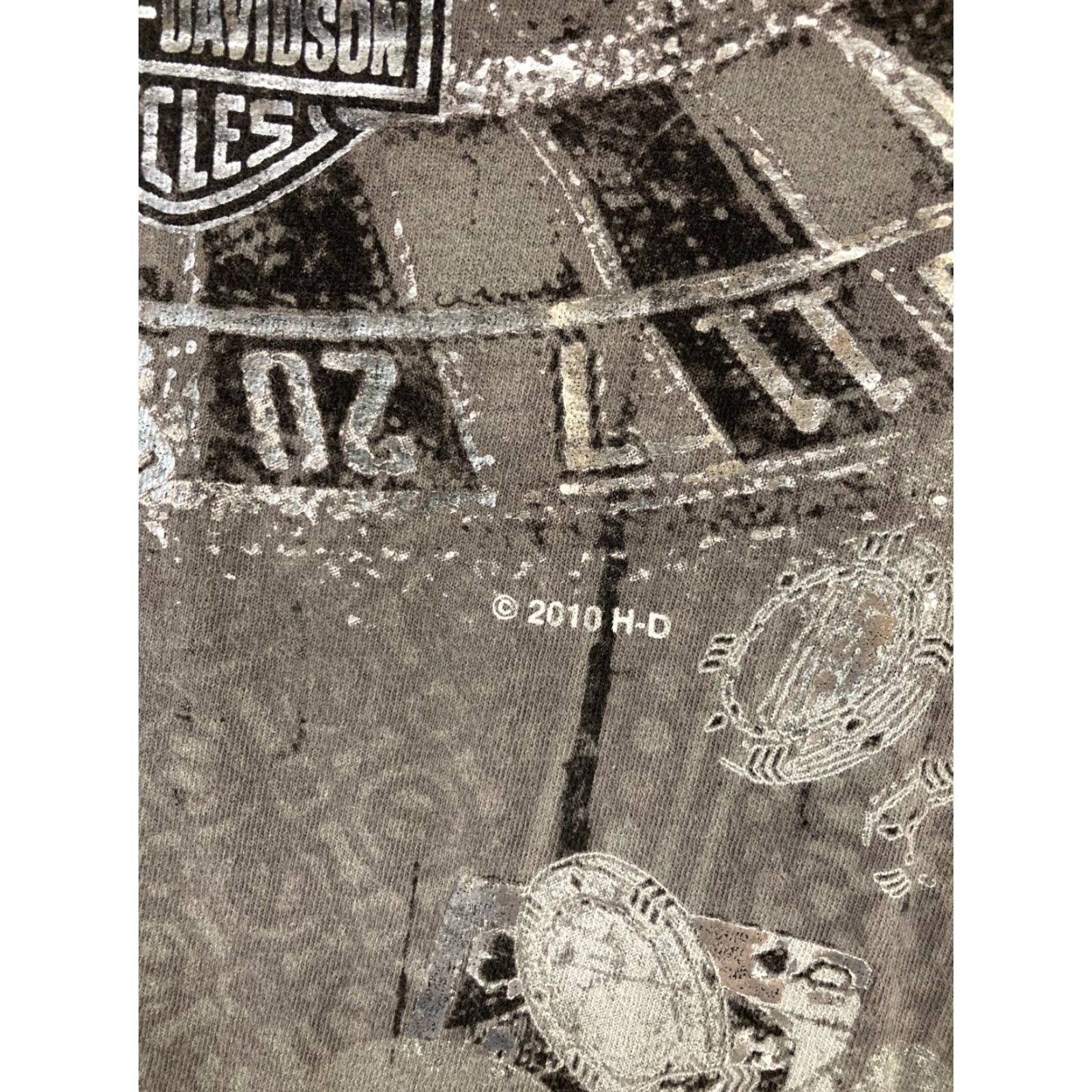 Harley Davidson Harley-Davidson T-Shirt Las Vegas Nevada 2010 Graphic Print Adult Large Gray Motorcycle Logo Casual Men Size US L / EU 52-54 / 3 - 3 Thumbnail
