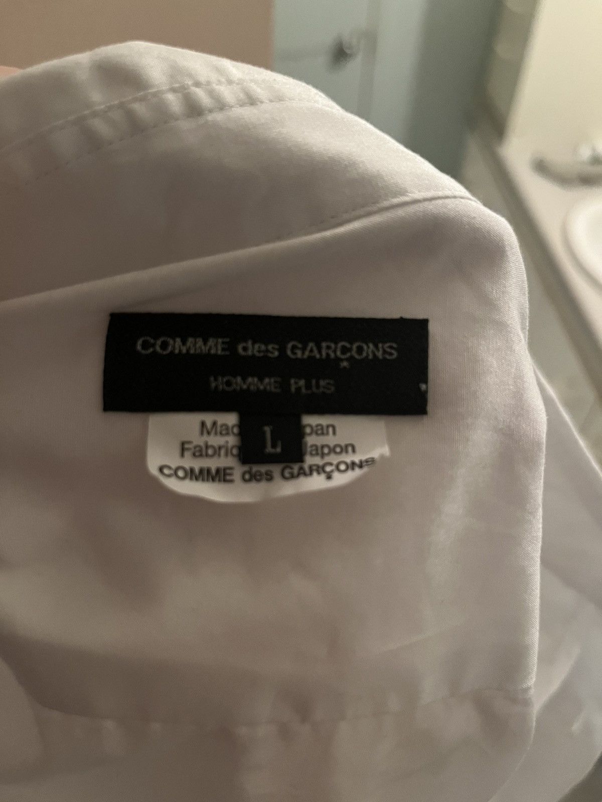Comme des Garcons Homme Plus CDG HP Cotton Broad & Nylon Tulle Shirt Size US L / EU 52-54 / 3 - 2 Thumbnail