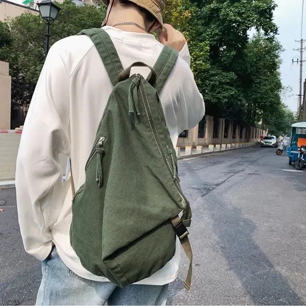 VIBE Retro y2k irregular canvas backpack aesthetic Size ONE SIZE - 7 Thumbnail