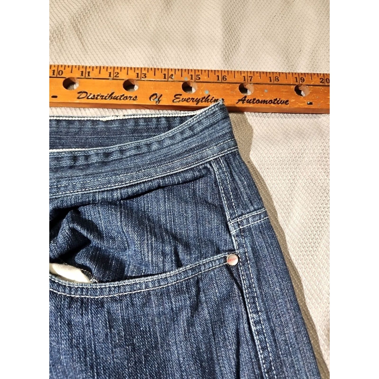 Enyce VINTAGE Enyce Jeans Mens 32 Blue Denim Baggy Embroidered Y2K Wide-Leg 2000s Pants Hip Hop Mens 32 Denim Jeans Size US 32 / EU 48 - 7 Thumbnail