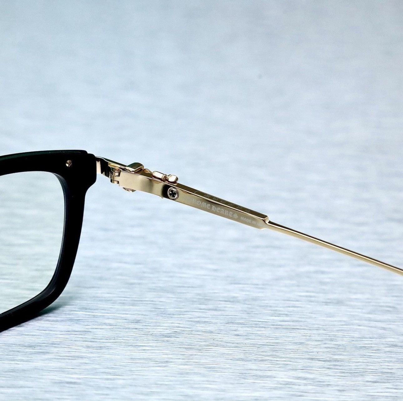 Chrome Hearts CHROME HEARTS OVERPOKED BLACK-PLASTIC / GOLD PLATED GLASSES Size ONE SIZE - 4 Thumbnail