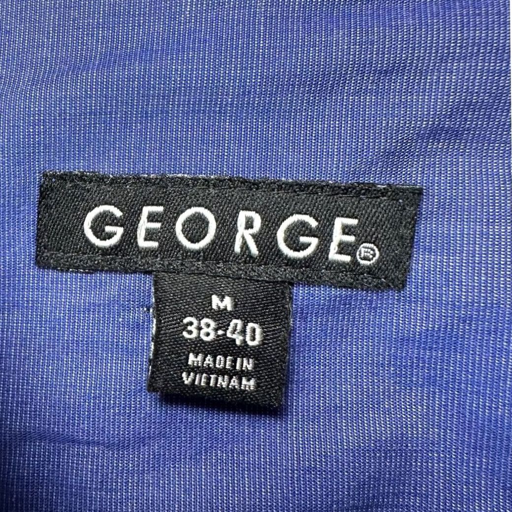 George George Button-Up Shirt Mens M Blue Long Sleeve 100% Cotton Casual NEW Size US M / EU 48-50 / 2 - 5 Thumbnail