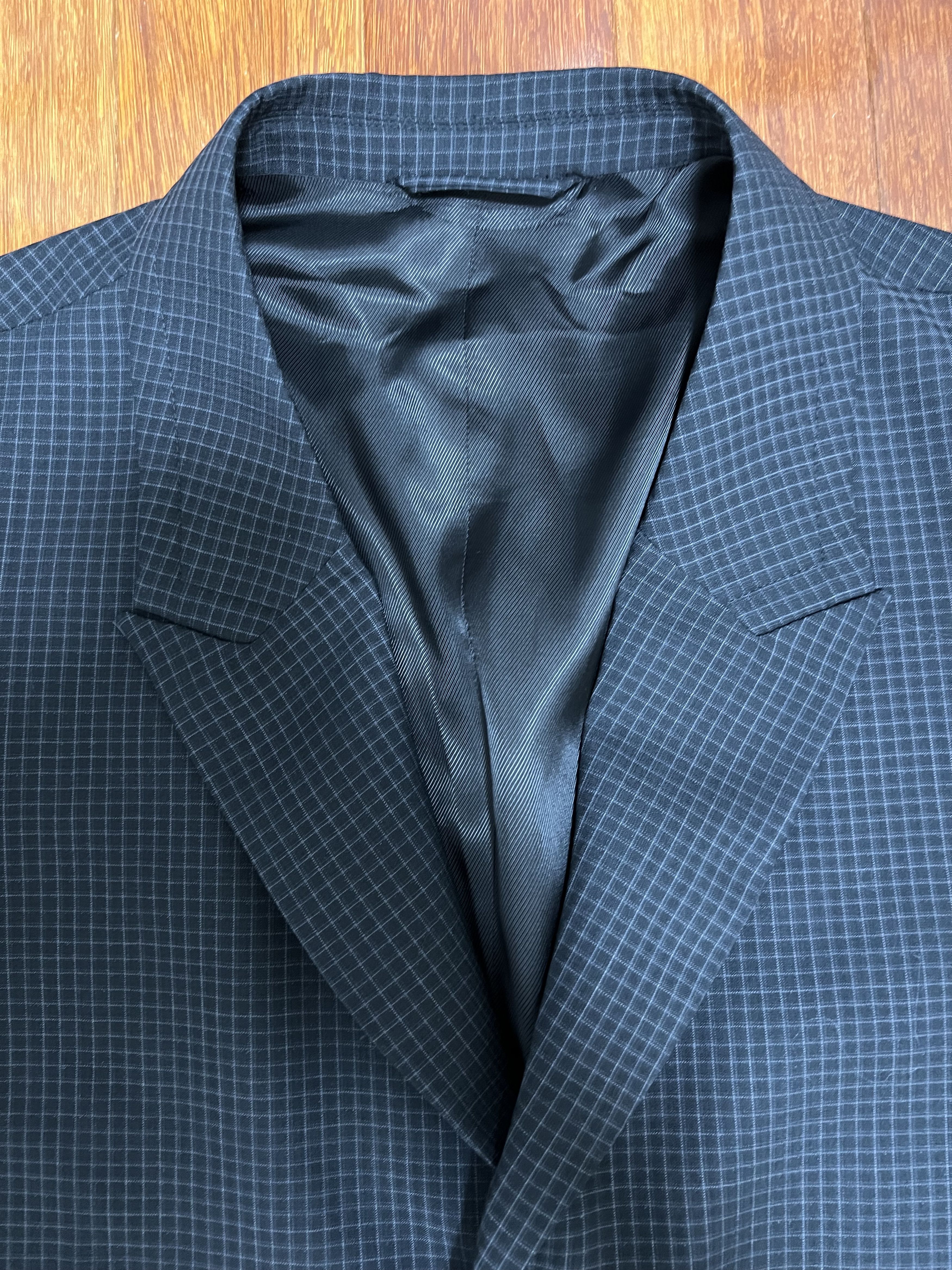 Tres Bien 💚 Très Bien Peak Lapel Coat Virgin Wool Black Check NEW Size US S / EU 44-46 / 1 - 11 Thumbnail