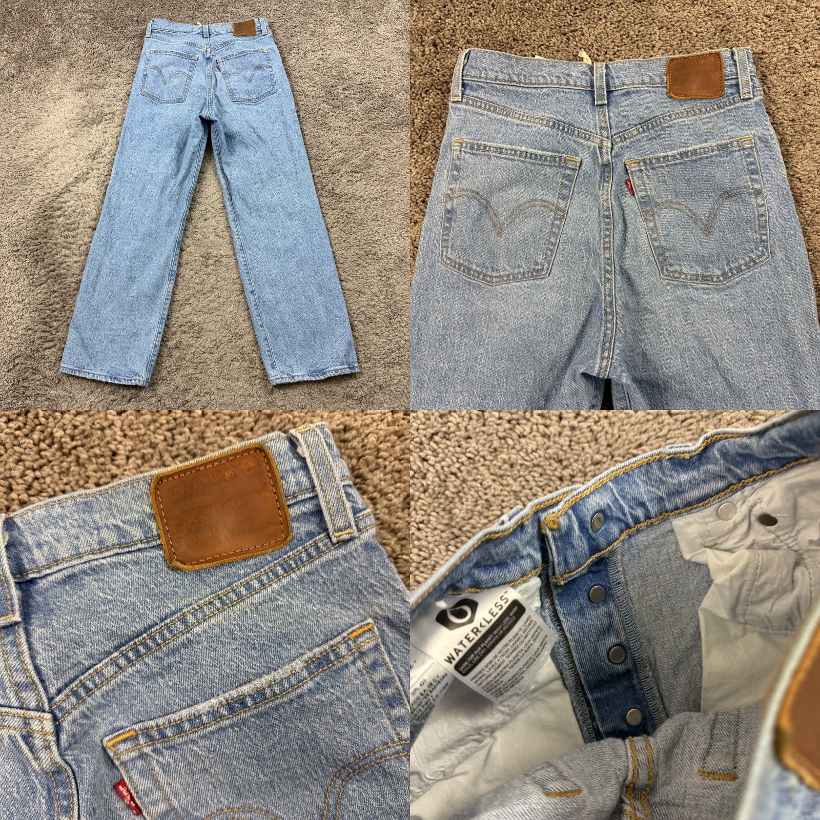Levi's VINTAGE Levi's Ribcage Jeans Women 27 Regular High Rise Ankle Straight Denim Blue 26x27 Jeans Mens Girls Size 26" / US 2 / IT 38 - 8 Thumbnail