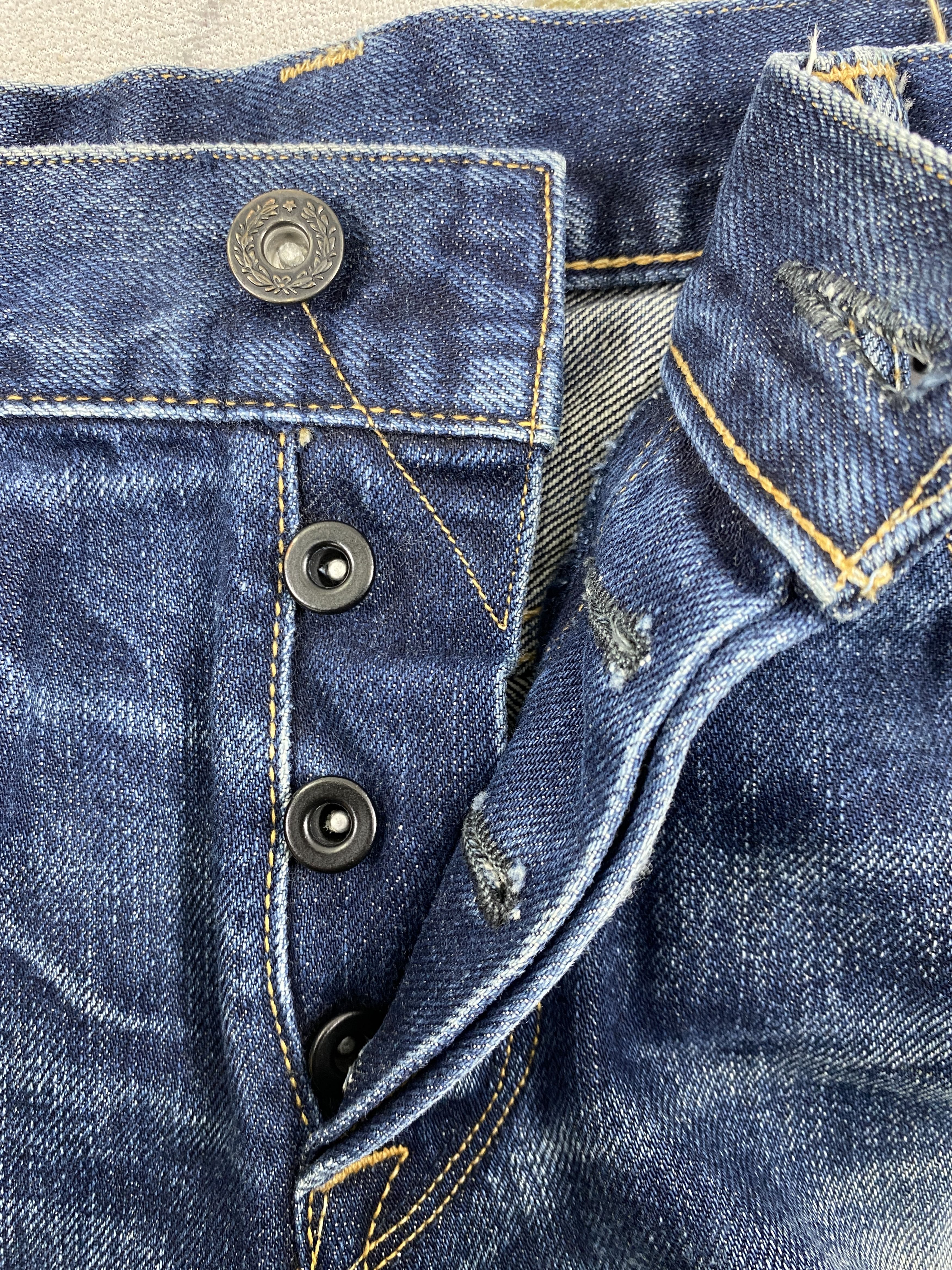 Japanese Brand Redline SELVEDGE Vintage Kuro 31x28.5 Denim- JN3671 Size US 31 - 7 Thumbnail