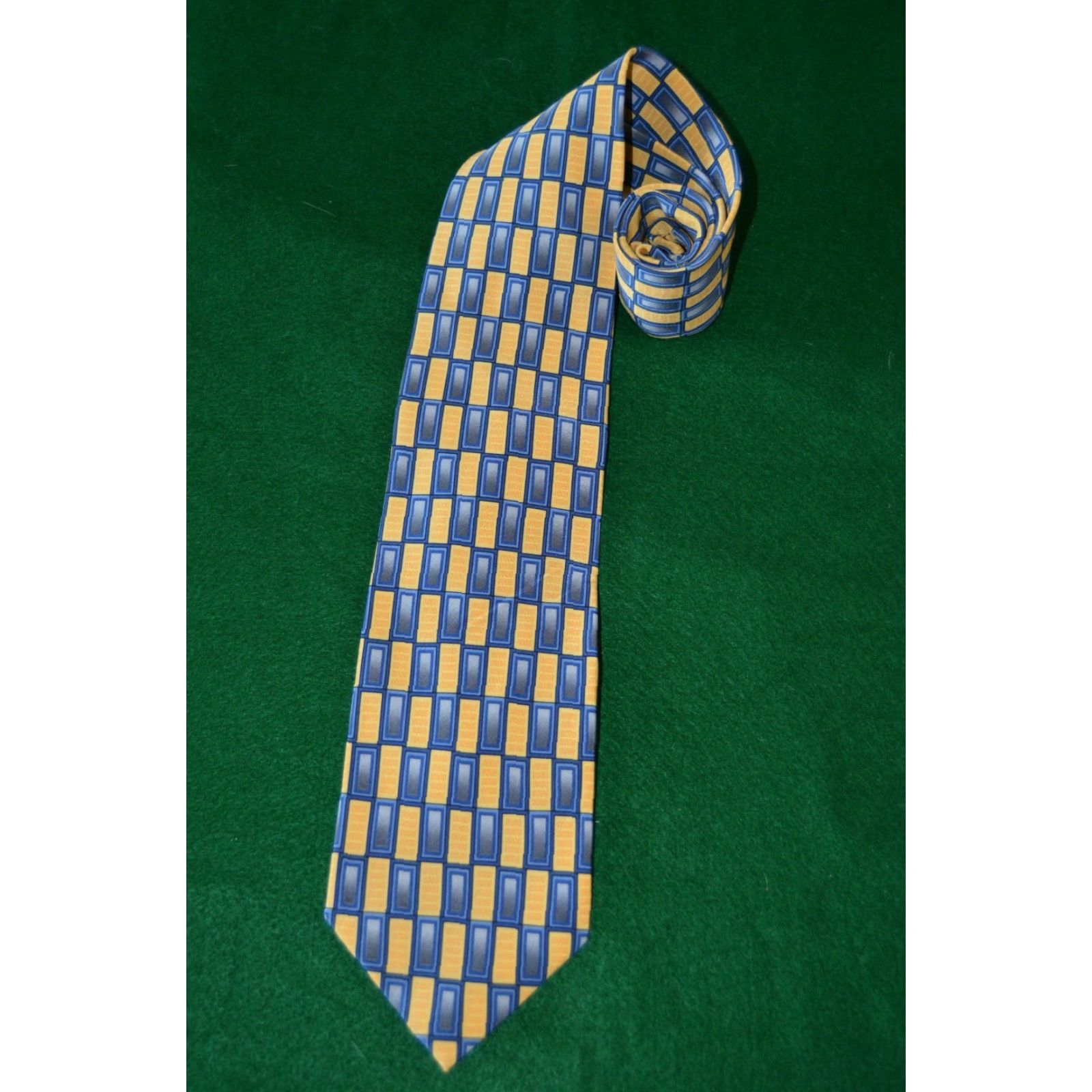 Vintage GIORGIO BRUTINI Men's Dress Tie BLUE AND GOLD Tie Size ONE SIZE - 2 Thumbnail