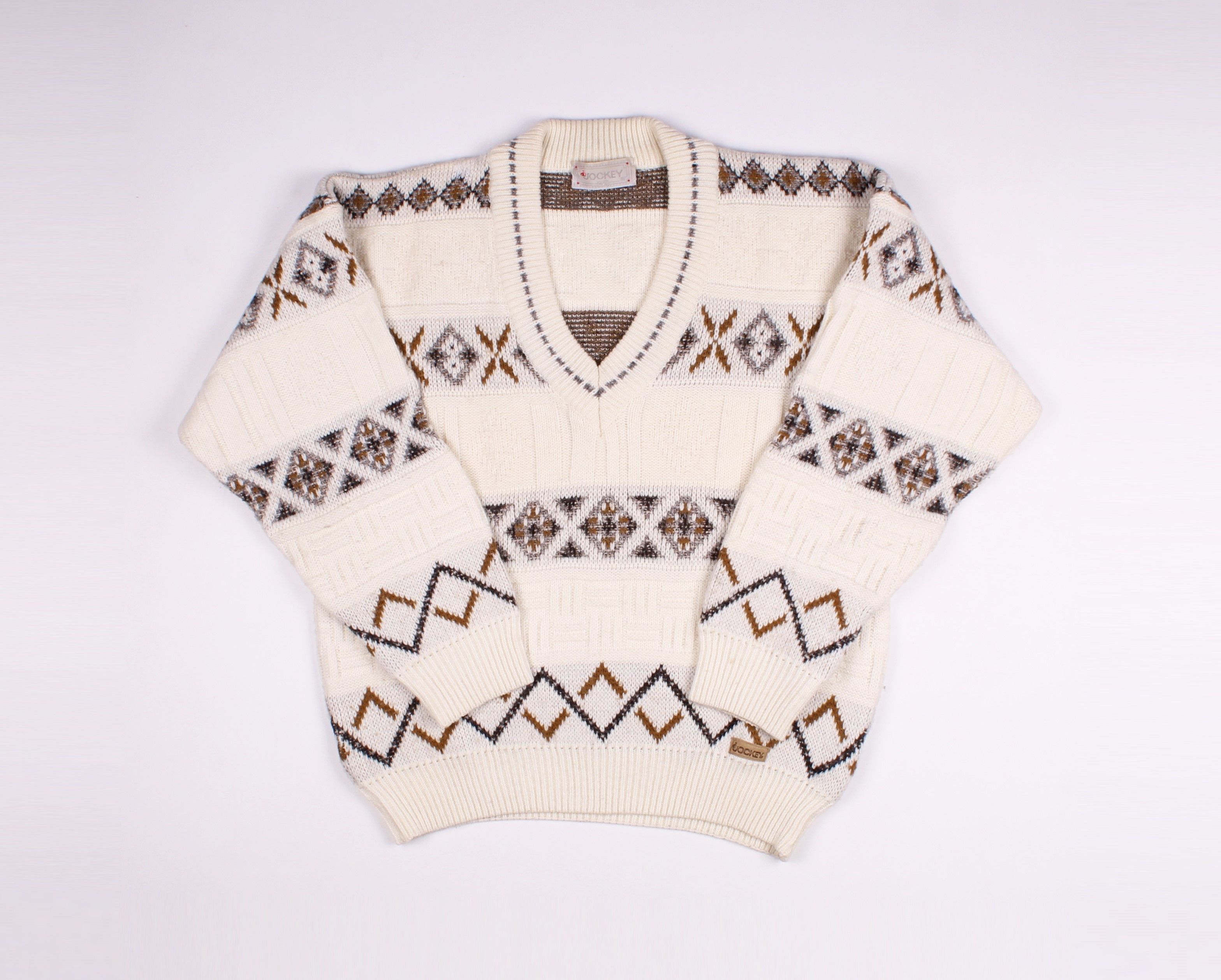 Jockey Vintage Jockey 90's Wool Blend V-Neck Sweater Jumper Size US M / EU 48-50 / 2 - 1 Thumbnail