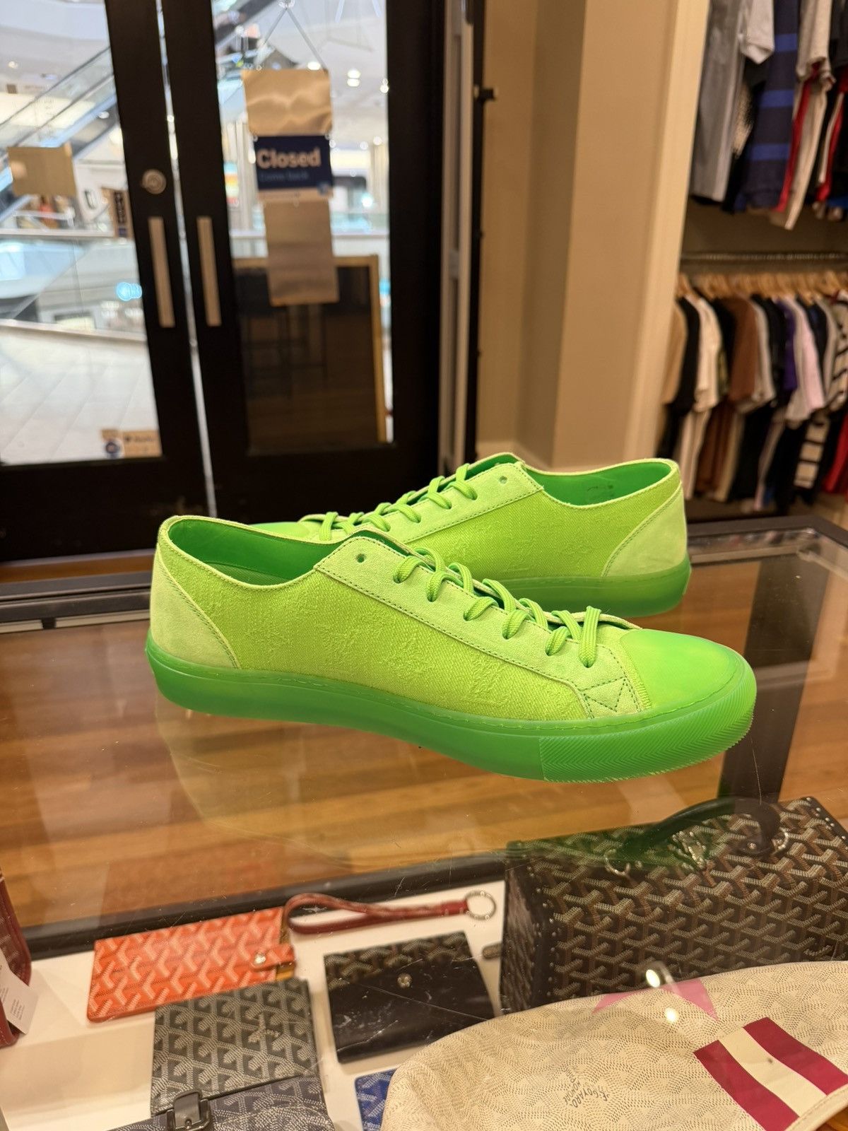 Louis Vuitton Louis Vuitton Tattoo Canvas Sneakers Low - Neon Green Size US 12 / EU 45 - 4 Thumbnail