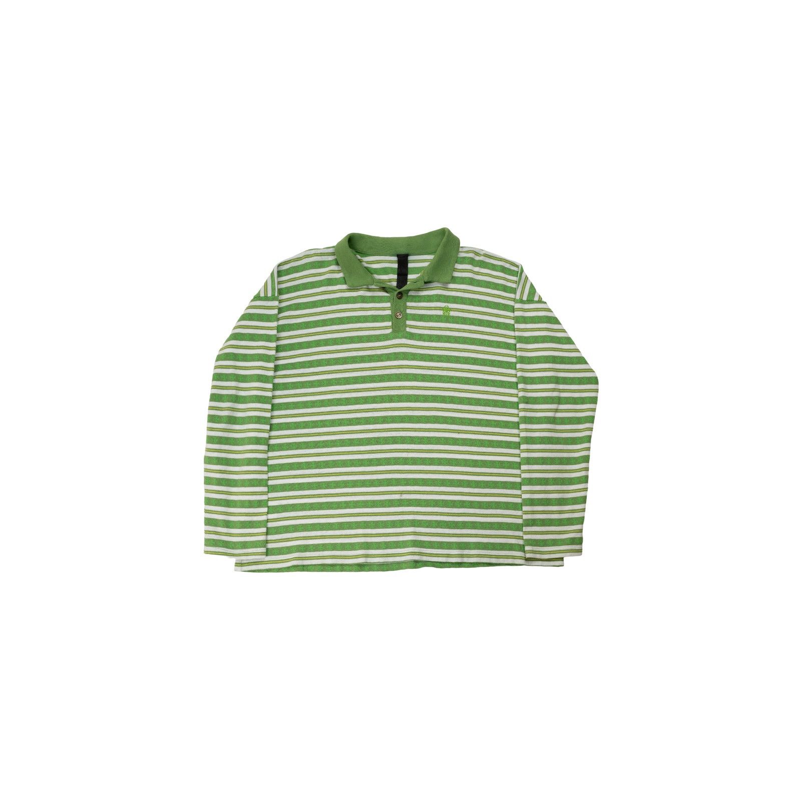 Chrome Hearts Green Cross Script Silver Button Long Sleeve Polo Size US L / EU 52-54 / 3 - 1 Thumbnail