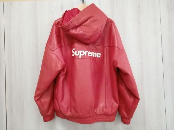 Nike × Supreme Supreme x Nike Leather Anorak Jacket Red L Size US L / EU 52-54 / 3 - 2 Thumbnail