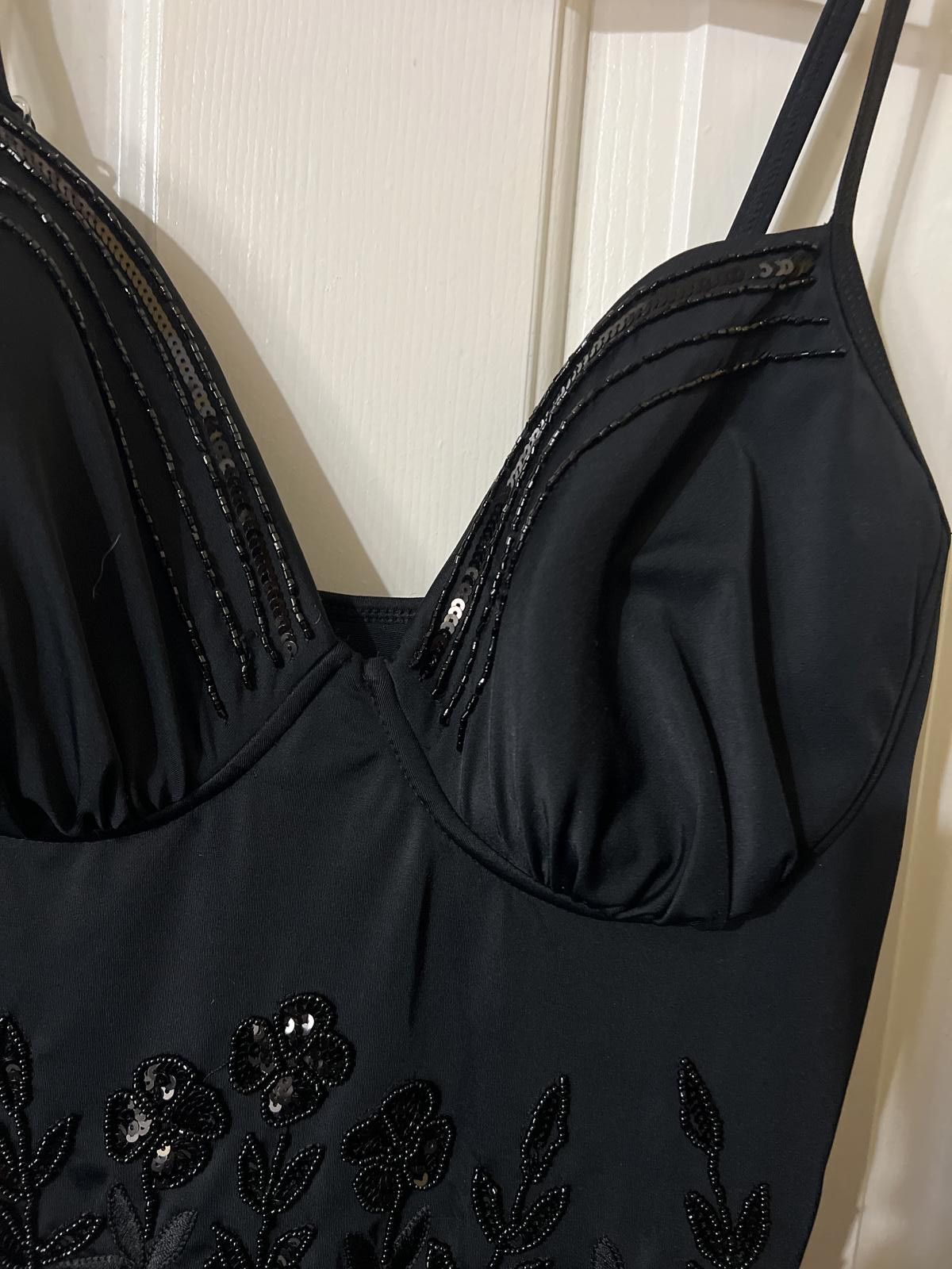 Other ShapeFX Black Embellished One-Piece Swimdress 16 plus size Size ONE SIZE - 4 Thumbnail