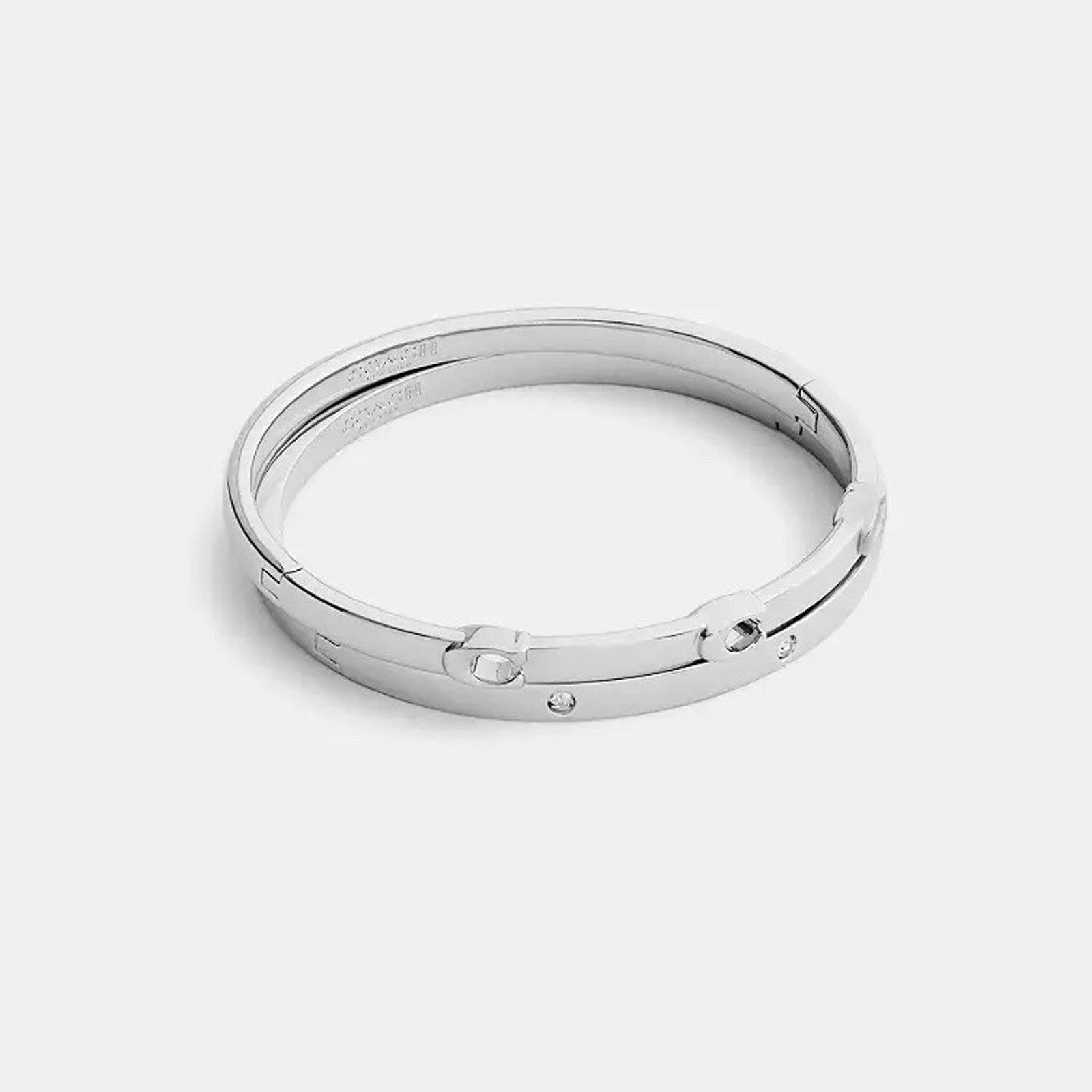Coach NEW Coach Heart And Cherry Bangle Set Silver CCU44 Gift 2025 Size ONE SIZE - 5 Thumbnail