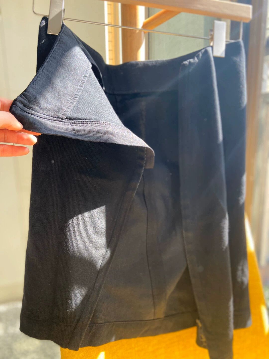 Ann Demeulemeester ADM Wool Skirt 95New EU36 Black Rare Adjustable Slit Zip Size 25" / US 0 / IT 36 - 7 Thumbnail