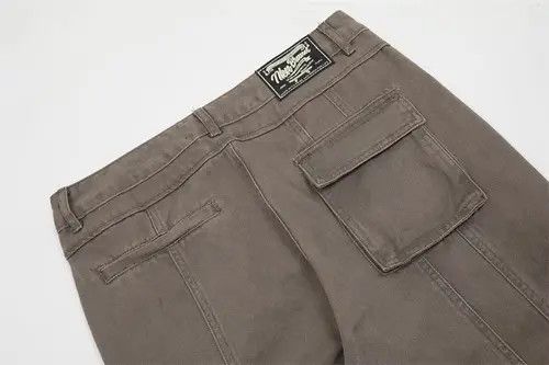 Jean American patchwork high street washed raw edge cargo jeans Size US 32 / EU 48 - 4 Thumbnail