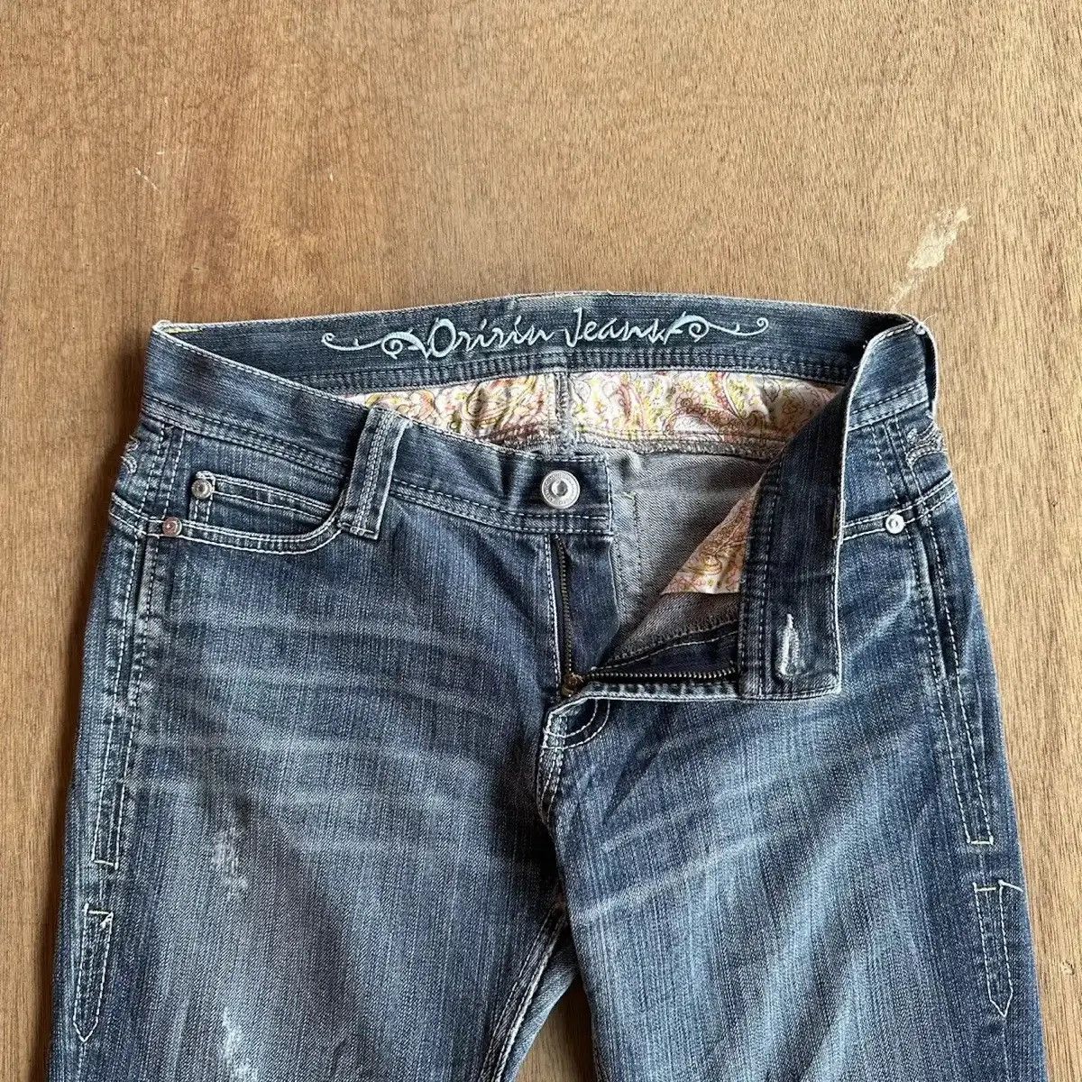 Japanese Brand FLARE/BOOTCUT💥VINTAGE ORIRIN JEANS BIG STITCH DENIM PANTS Size US 31 - 10 Thumbnail