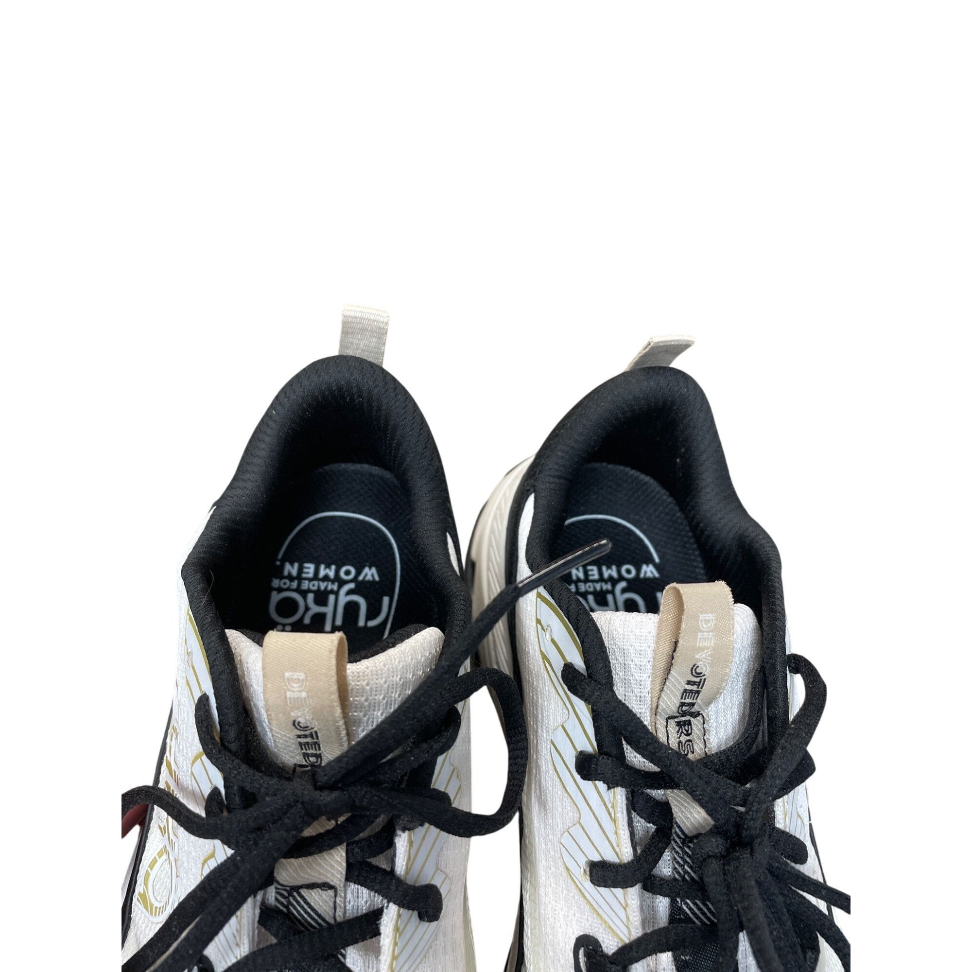Ryka Womens White Black Athletic Walking Sneakers size 7.5M