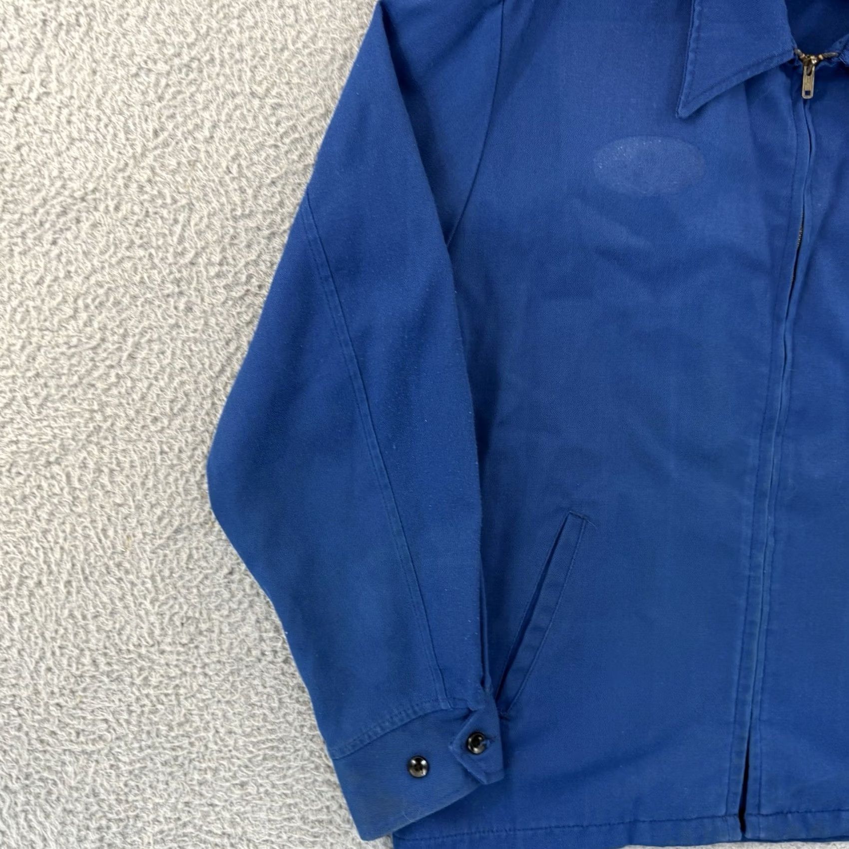 Vintage VINTAGE Pepsi Jacket Mens Medium Blue 80s Bomber Jacket Workwear Zip Full Zip Logo Zipper Cotton Blend Canvas Mid-Length Pattern Solid Reg. Men Size US M / EU 48-50 / 2 - 4 Thumbnail