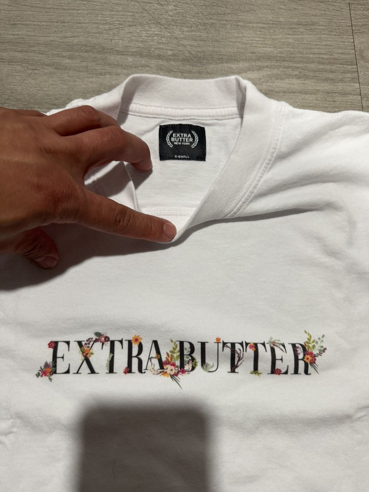 Extra Butter New York Floral Logo White T-Shirt – Xs, Men's — image 3 of 3
