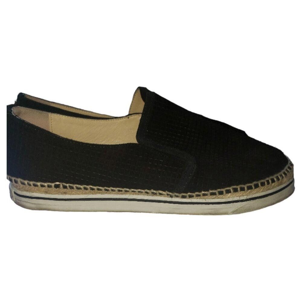 Jimmy Choo SH110 Jimmy Choo Black Cubed Suede Dawn Slip On Espadrille Size US 9.5 / IT 39.5 - 3 Thumbnail