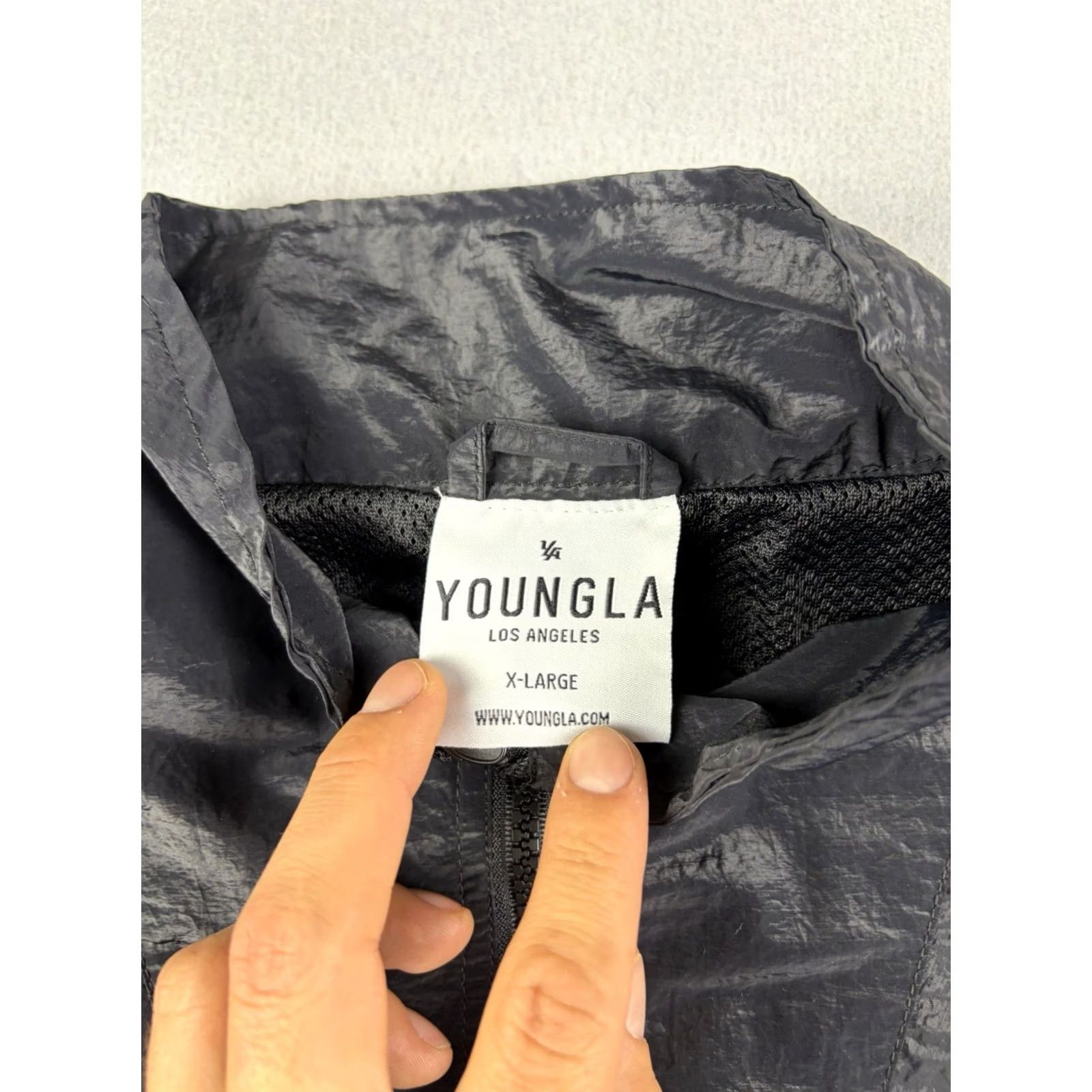 YoungLA YoungLa Windbreaker Track Jacket Men L Black Full Zip Lightweight Lightweight Windbreaker Size US L / EU 52-54 / 3 - 3 Thumbnail