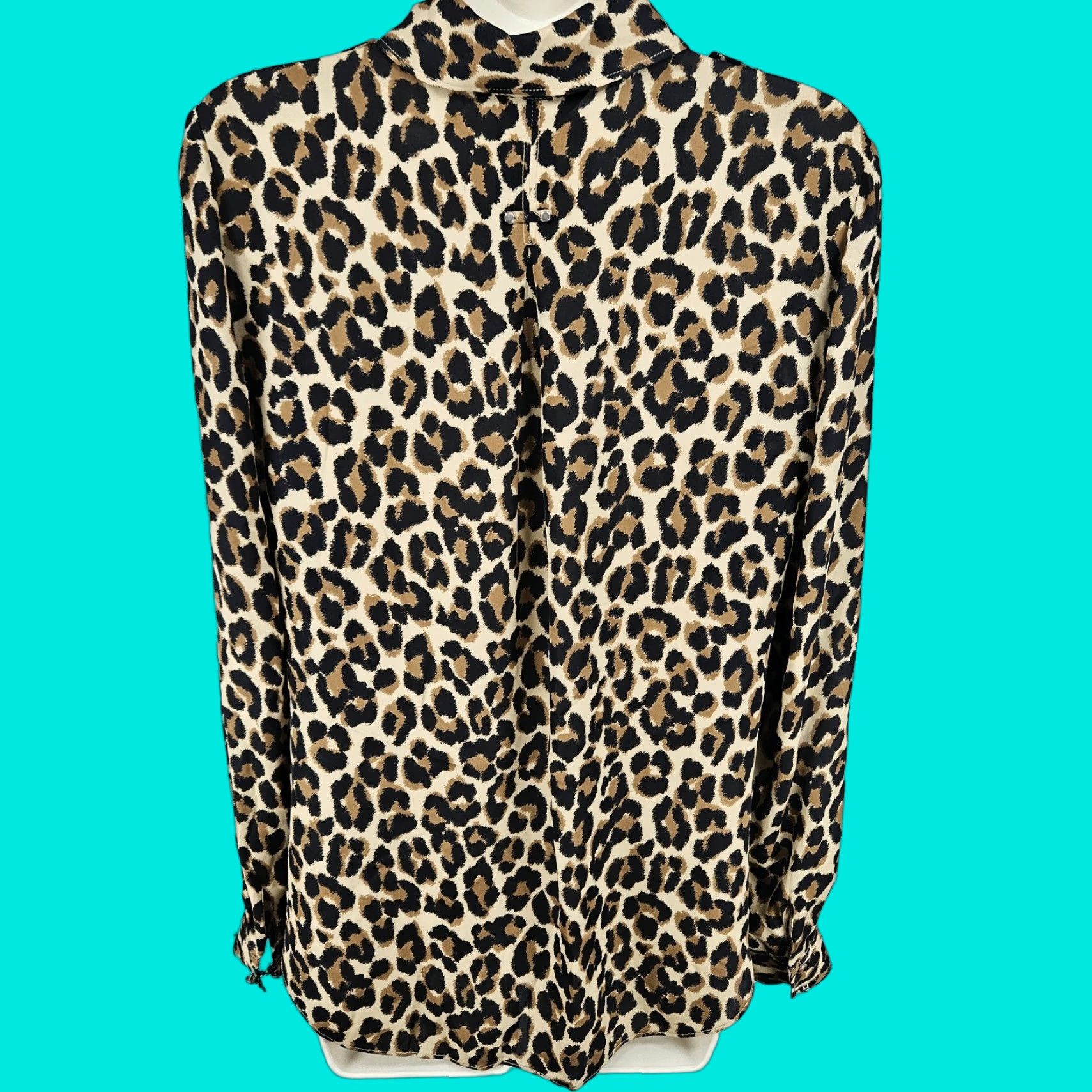 White House Black Market **Brown Leopard 100% Silk Button Up Blouse Shirt Top Size 6** User: **White House Black Market Brown Leopard 100% Silk Button-Up Blouse Size 6** Size M / US 6-8 / IT 42-44 - 1 Thumbnail