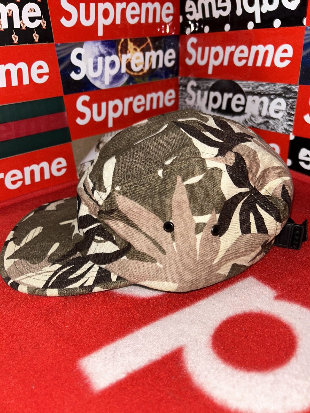 Supreme Supreme 2008 Floral Leaves Print Box Logo Camp Cap Size ONE SIZE - 3 Thumbnail