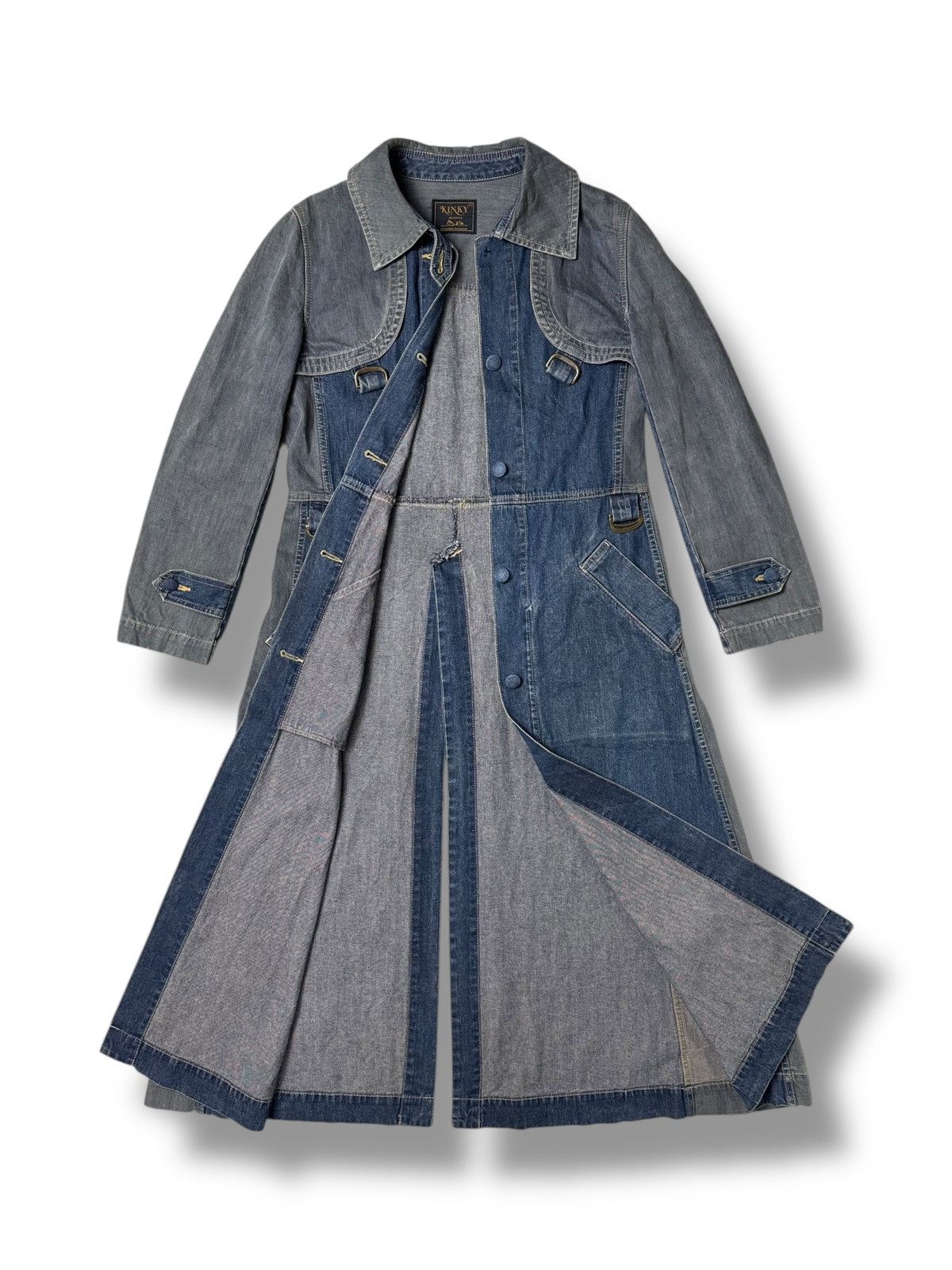 Hysteric Glamour Hysteric Glamour Denim Trench Coat Jumpsuit Size ONE SIZE - 8 Thumbnail
