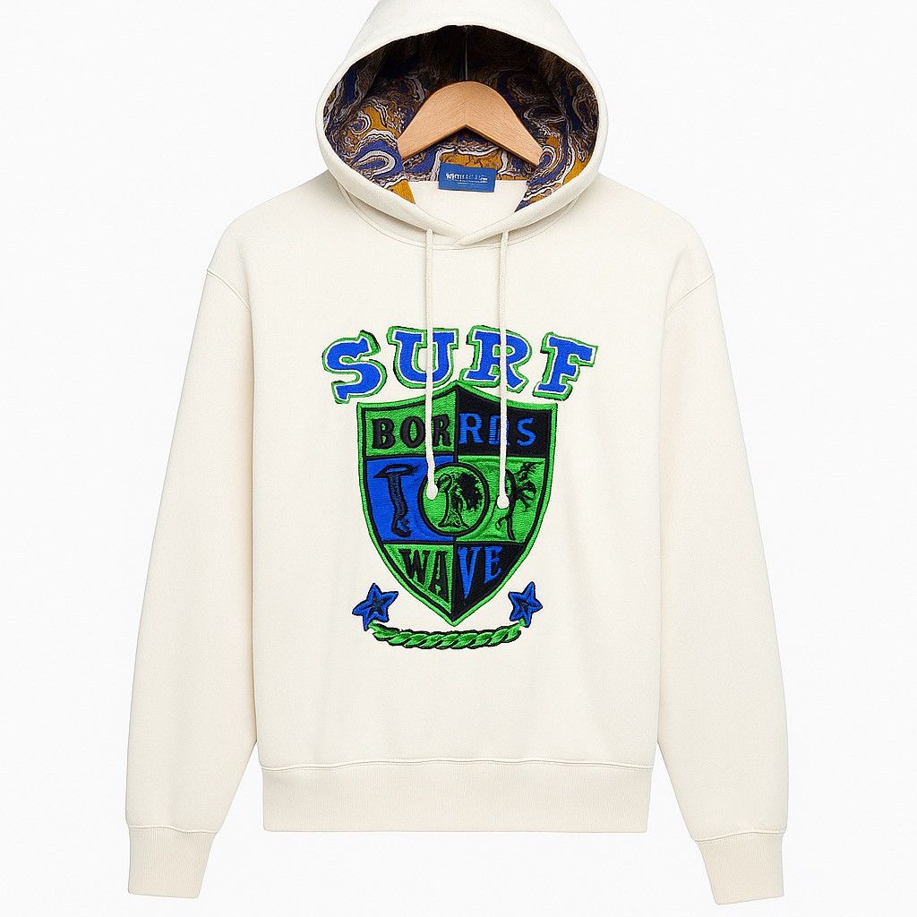 Vintage Vintage St. Fellio Surf Boards Hoodie – Cream White, Paisley Size US M / EU 48-50 / 2 - 1 Thumbnail