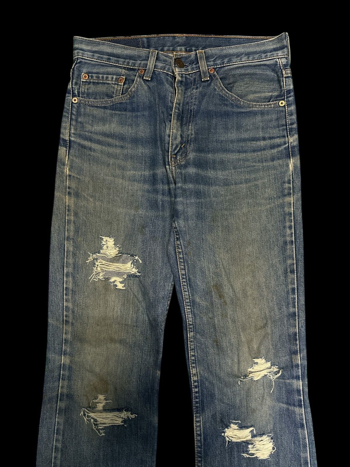 Levi's Vintage Levis💥 Flare Distress Denim Levis 517 Bootcut💥 Size US 30 / EU 46 - 3 Thumbnail
