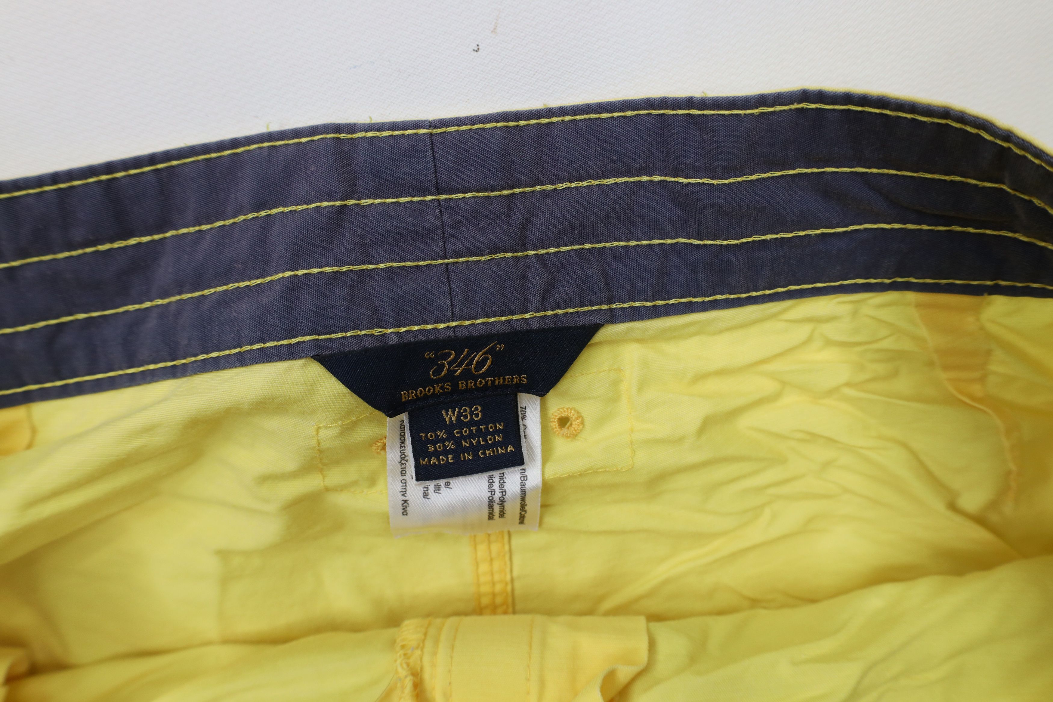 Brooks Brothers × Vintage Vintage Brooks Brothers Knee Board Shorts Swim Trunks Yellow Size US 33 - 5 Thumbnail