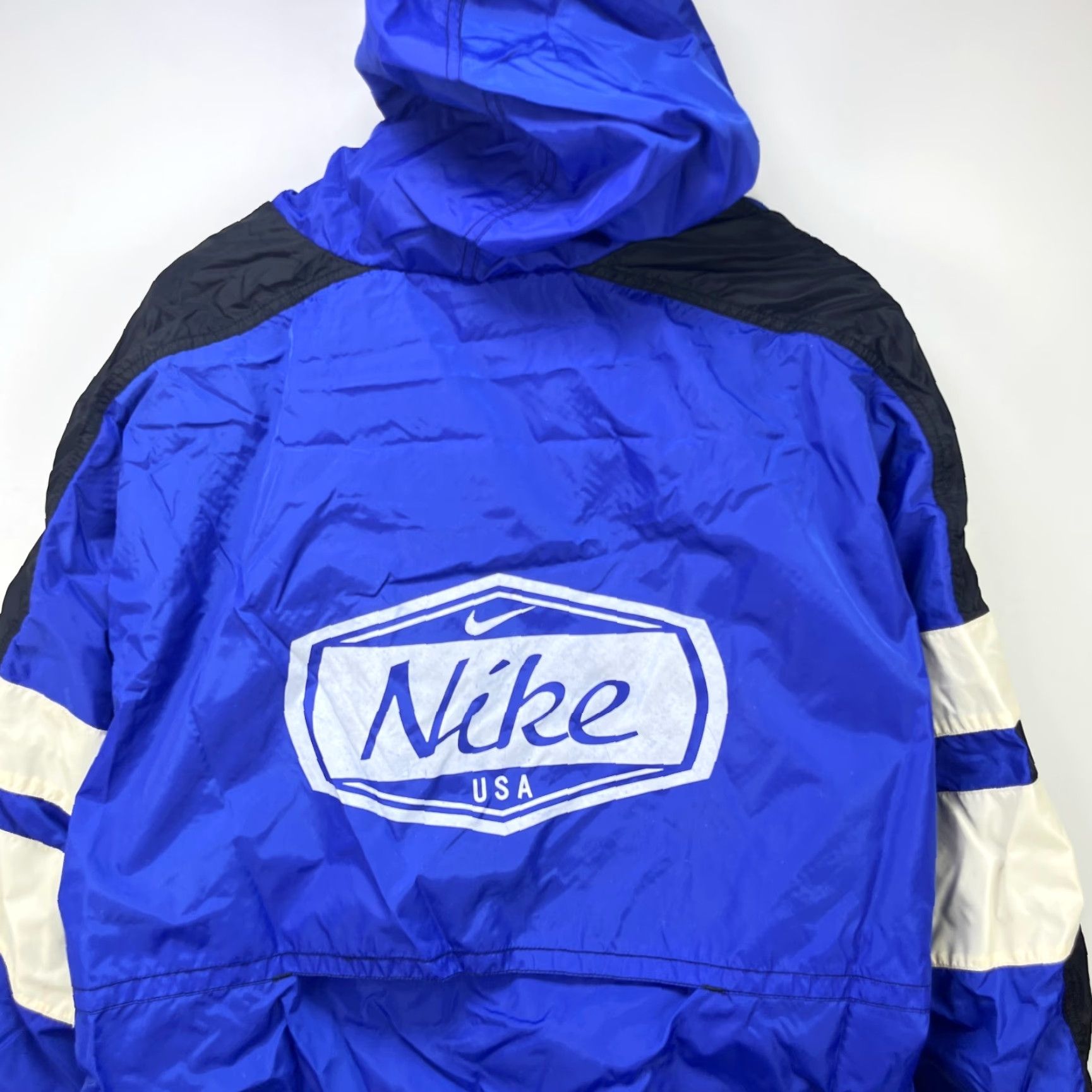 Nike VINTAGE Nike USA Windbreaker Jacket M Blue 90s Windbreaker Mens Size US M / EU 48-50 / 2 - 2 Thumbnail