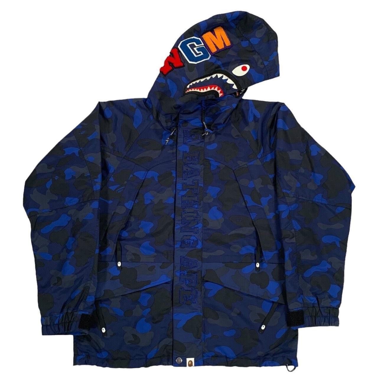 Bape A Bathing Ape Bape Blue Camo Shark Snowboard Ski Jacket Grailed