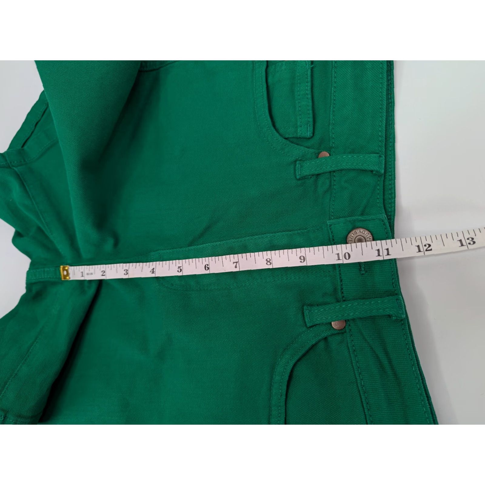 Vintage Judy Blue Garment Dyed Denim Shorts Womens Medium Green Stretch High Rise Size 32" / US 10 / IT 46 - 4 Thumbnail