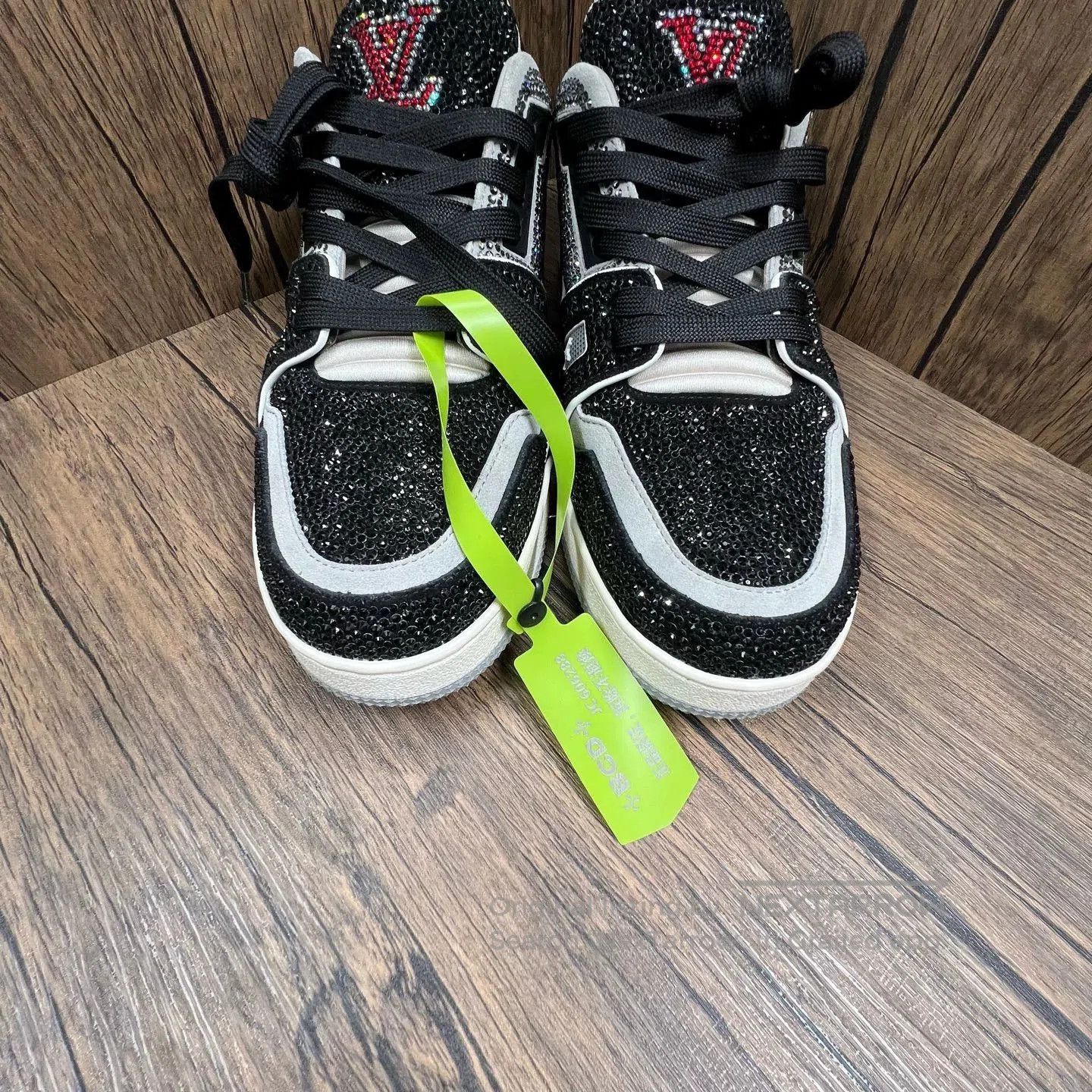 Louis Vuitton LV Trainer Full Diamond Black Sneakers. Size US 10.5 / EU 43-44 - 3 Thumbnail