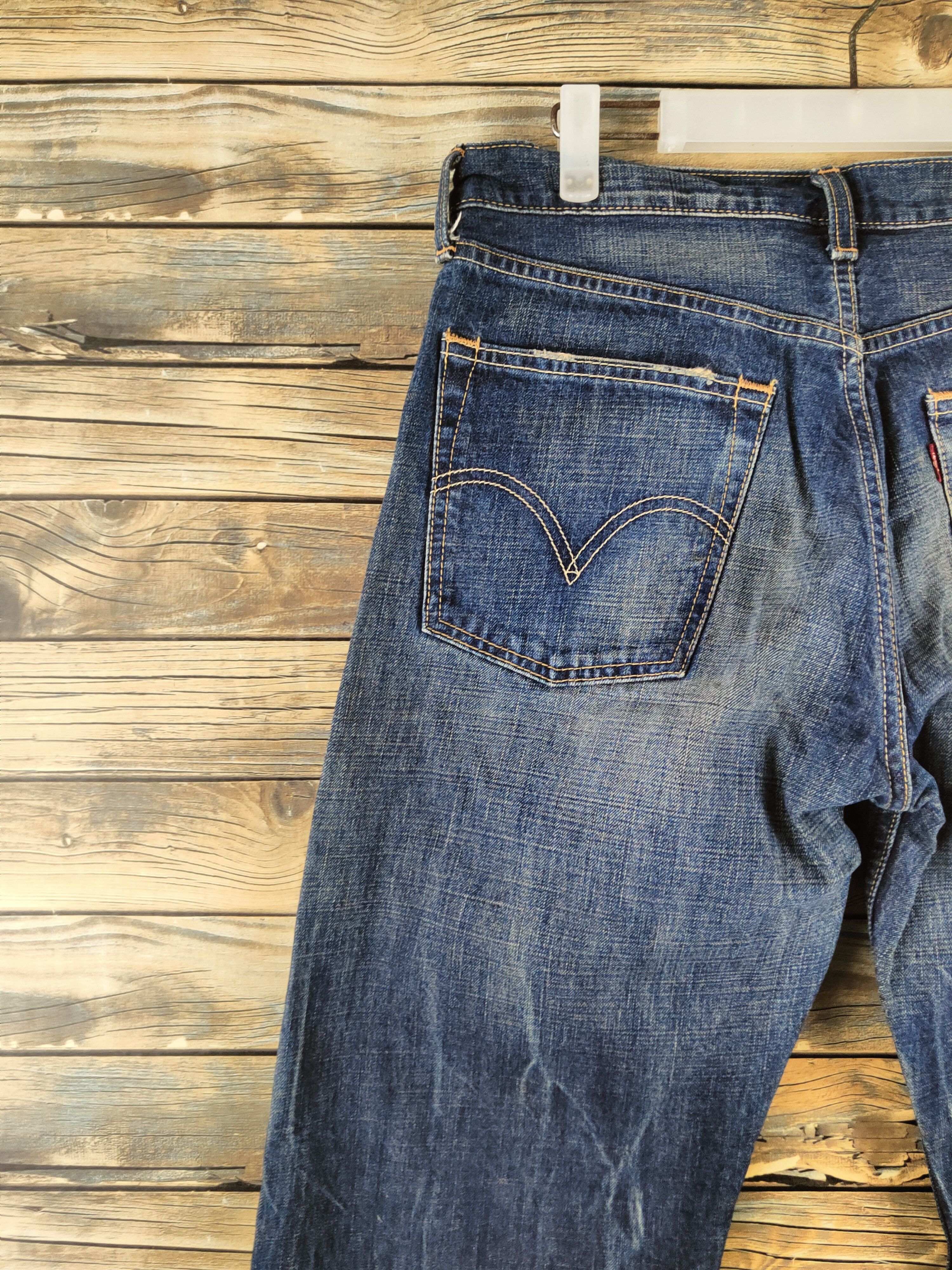 Levi's 503 Levi's Dark Blue Distressed Ripped Jeans #S2821 Size US 32 / EU 48 - 9 Thumbnail