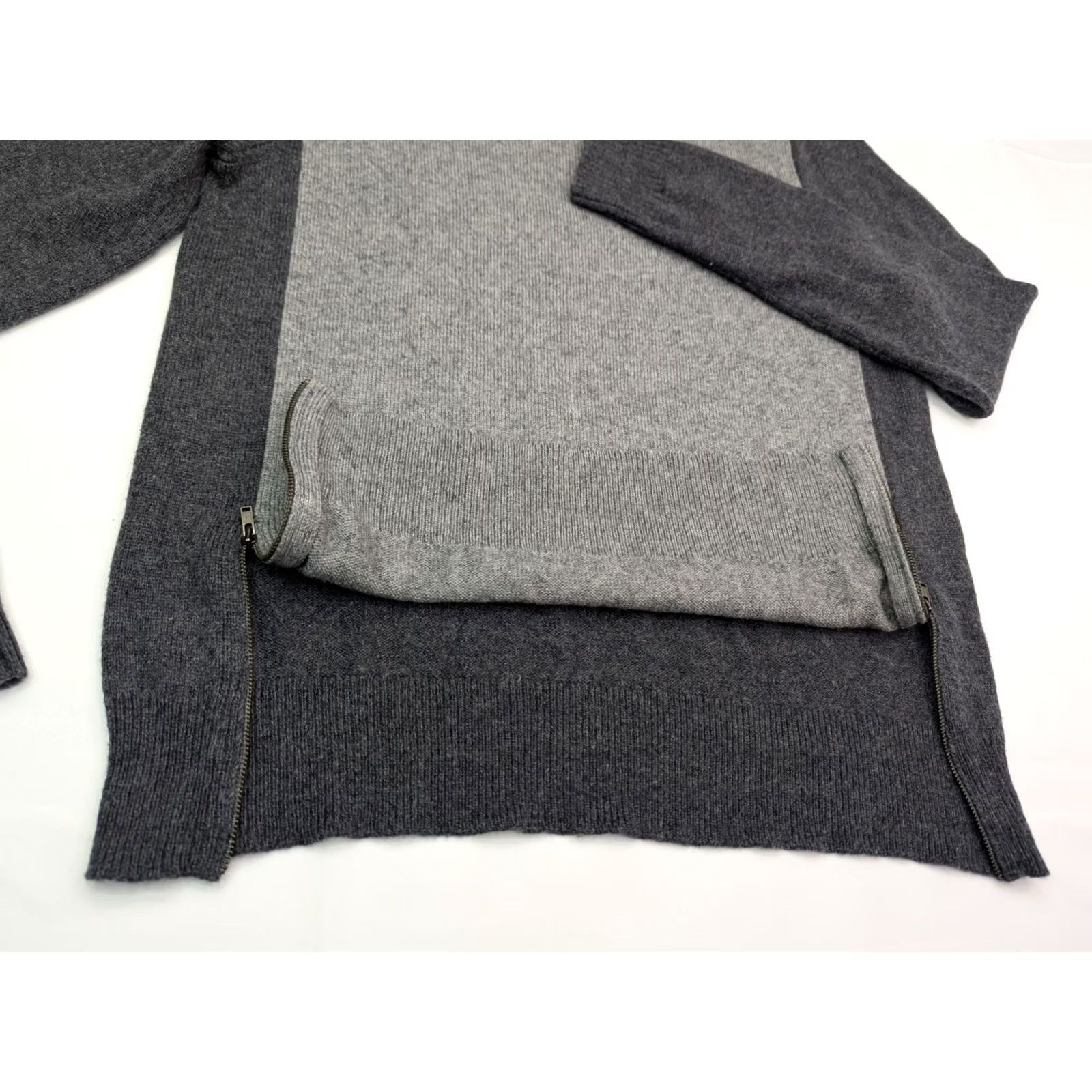 J.Crew J Crew Sweater Women XL Gray Merino Wool Blend Color block Multi-zip Ribbed Size XL / US 12-14 / IT 48-50 - 4 Thumbnail