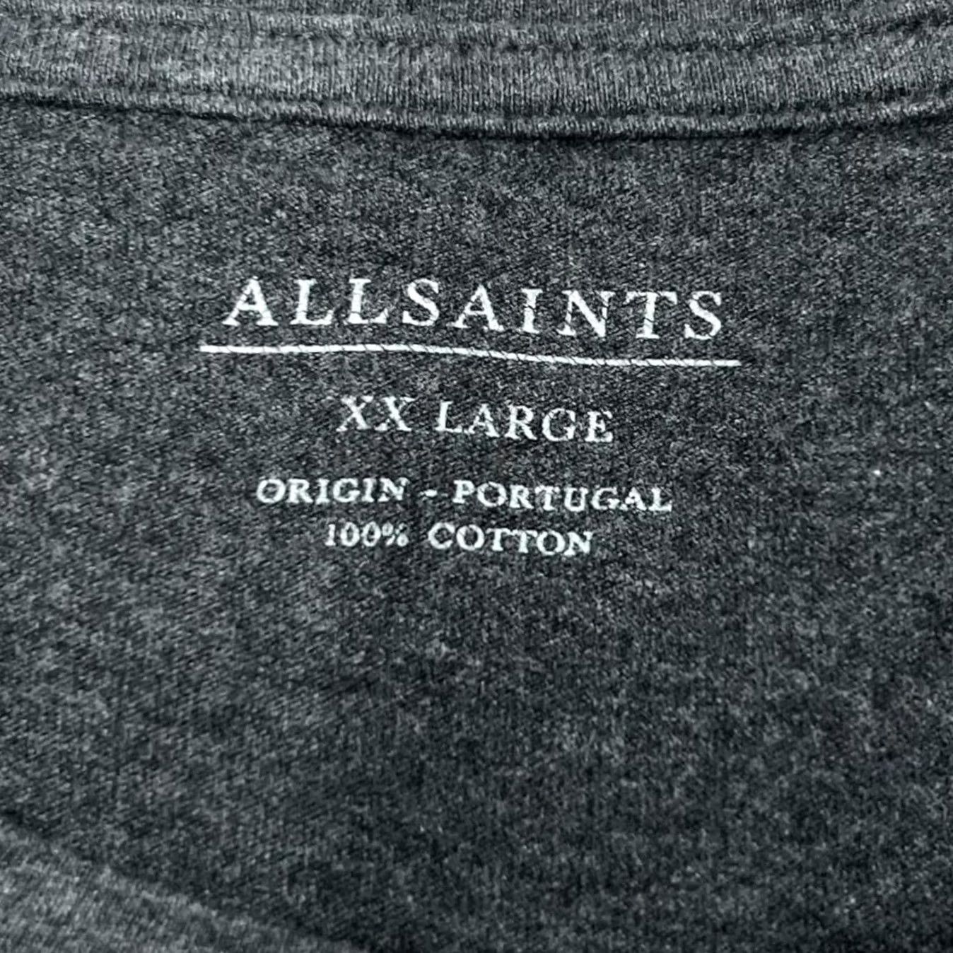 Allsaints Allsaints Grey Essential Embroidered Mini Logo Short Sleeve T-Shirt XXL Slim Fit Mens Size US XXL / EU 58 / 5 - 2 Thumbnail